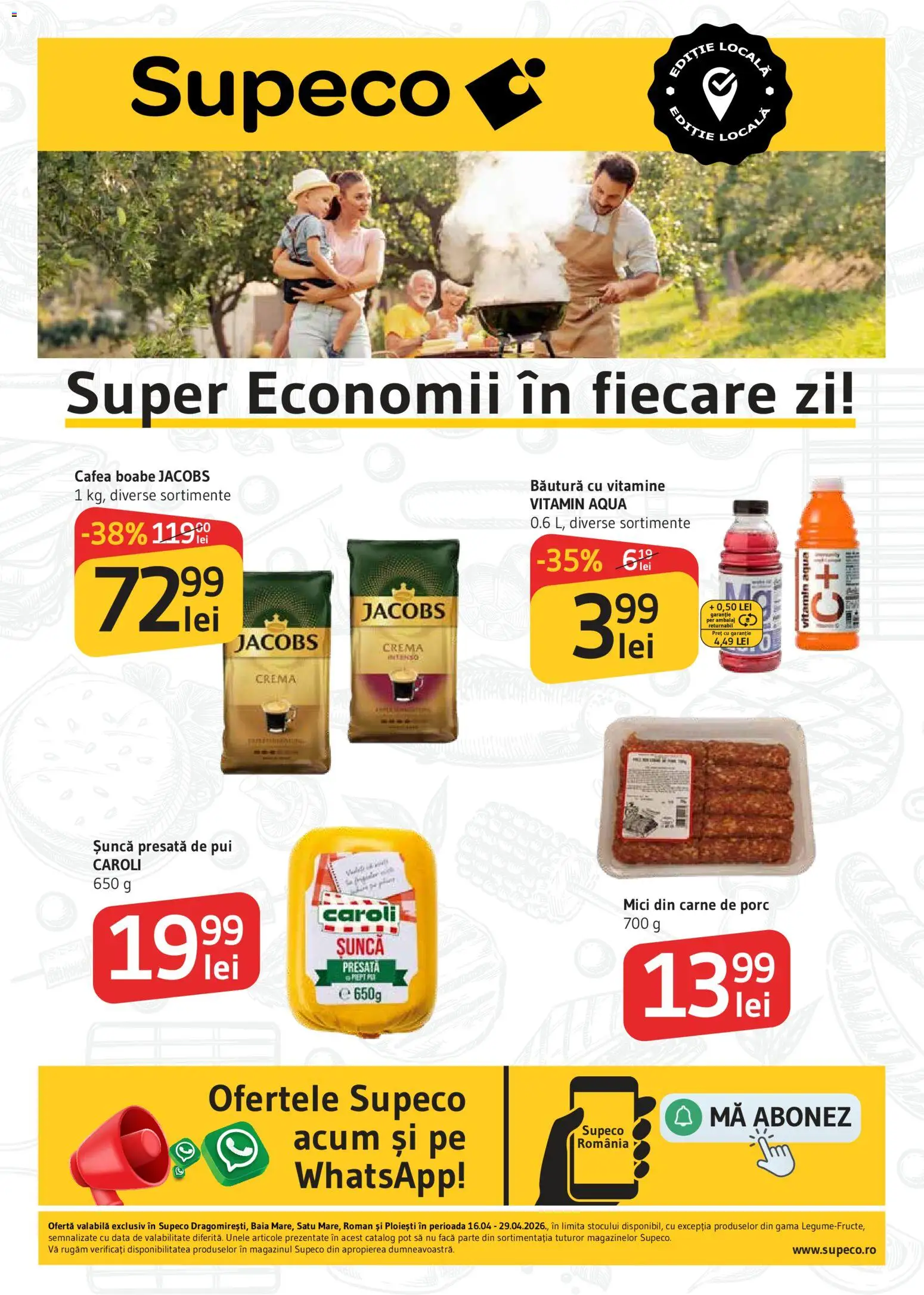 Noul catalog Supeco – valabil de la 16.04.2026 | Pagină: 1 | Produse: Köpek çiti, Cremă, Cafea, Șuncă