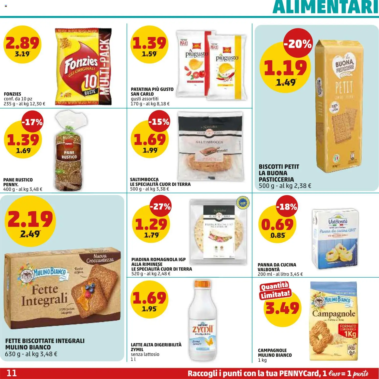Volantino PENNY del 15.01.2026 | Pagina: 11 | Prodotti: Pane, Biscotti, Latte, Terra