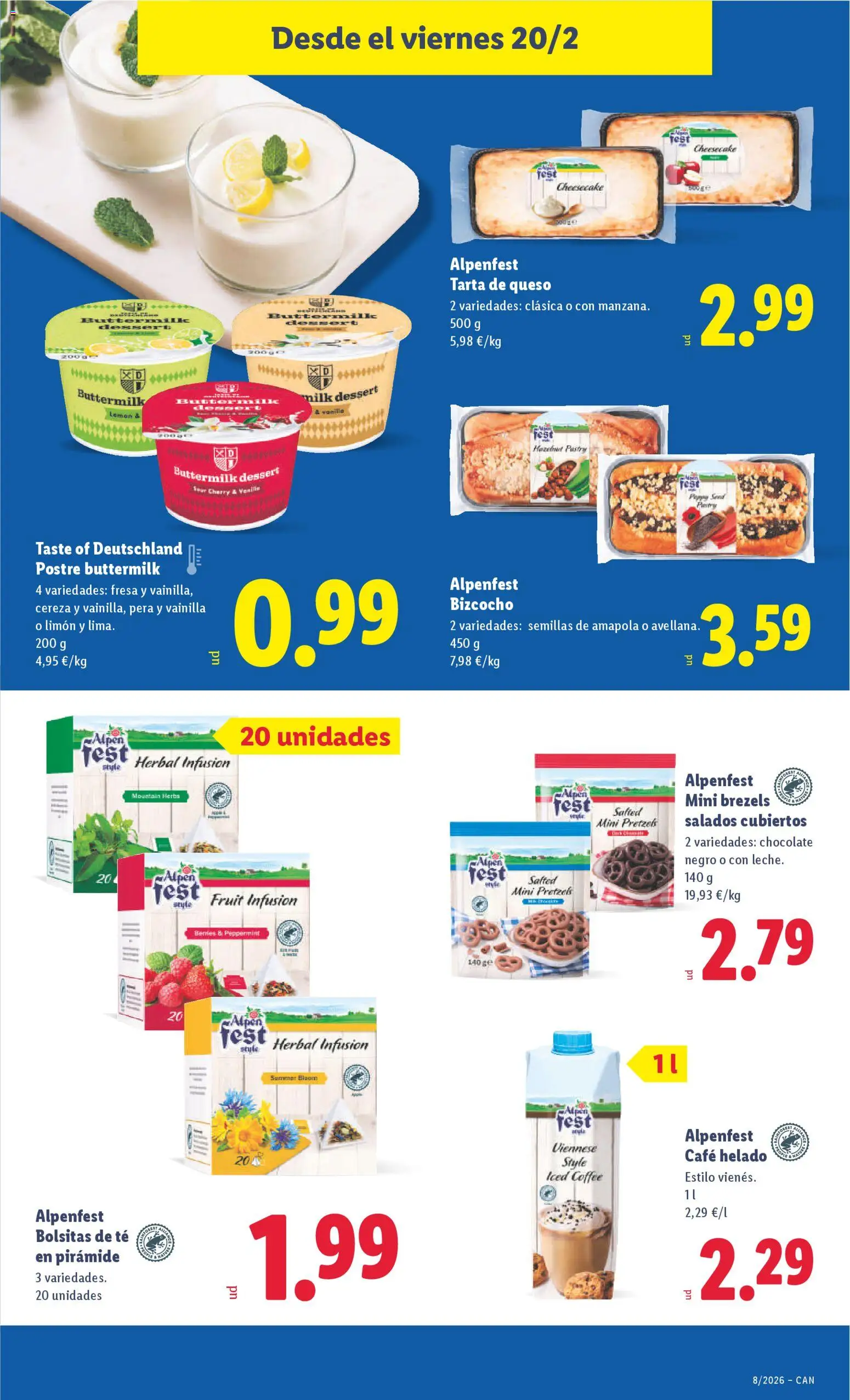 Lidl - Canarias  │ válido desde el 16.02.2026 | Página: 53 | Productos: Queso, Chocolate, Té, Bizcocho