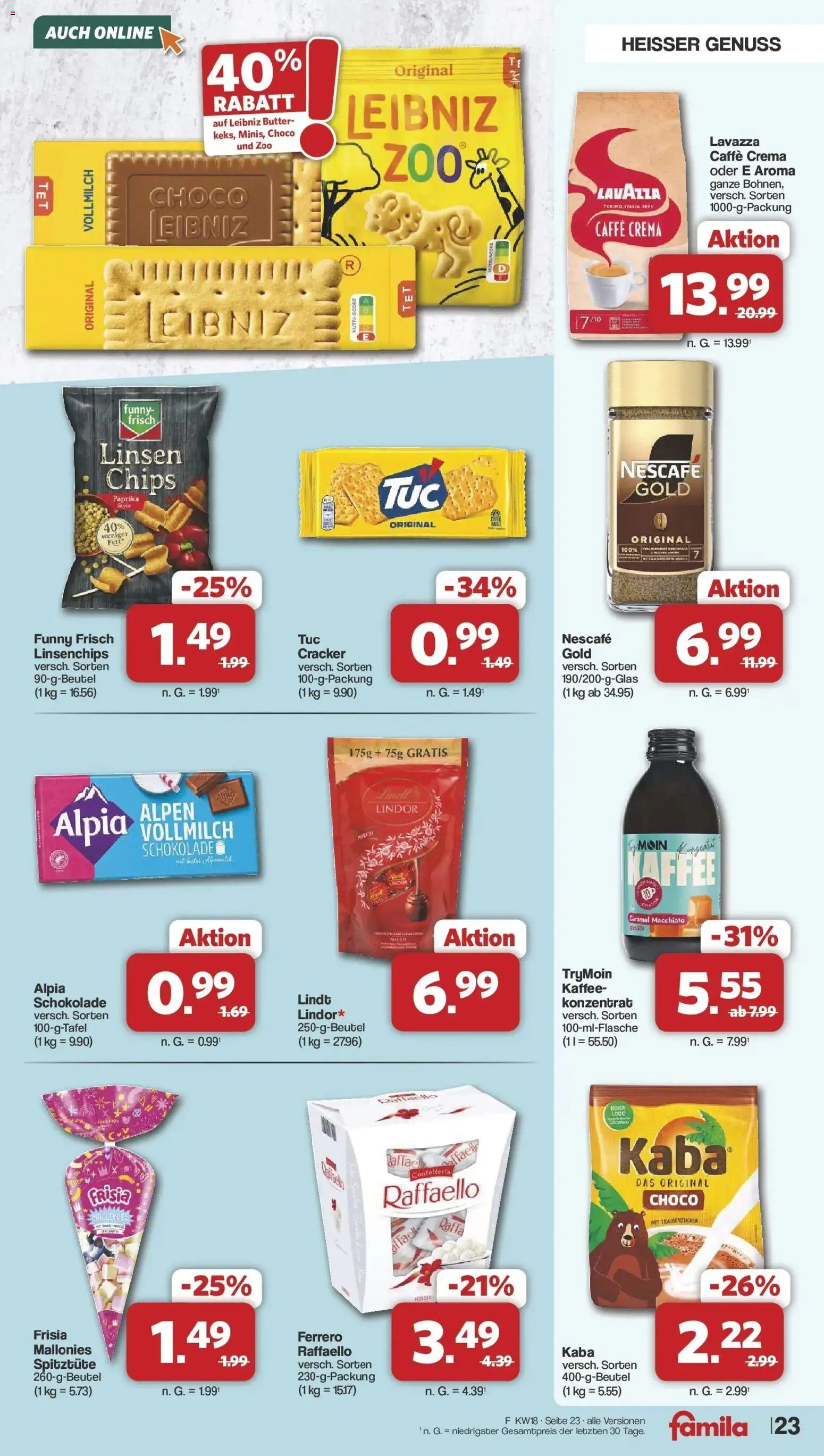 Famila Nordwest Wochenangebote – gültig ab 27.04.2026 | Seite: 23 | Produkte: Lavazza, Butter, Paprika, Nescafe gold
