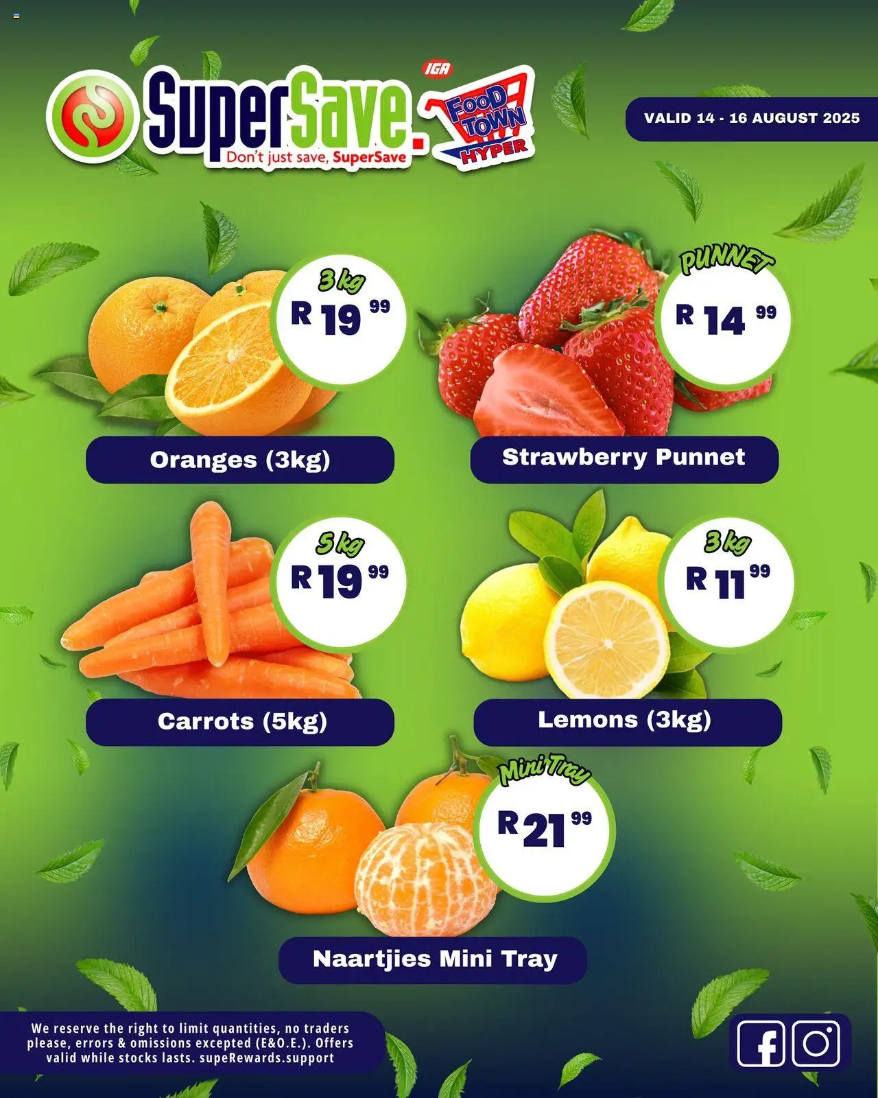 Super Save Fresh Specials │ valid from 14.08.2025 | Page: 2 | Products: Tray, Oranges, Carrots