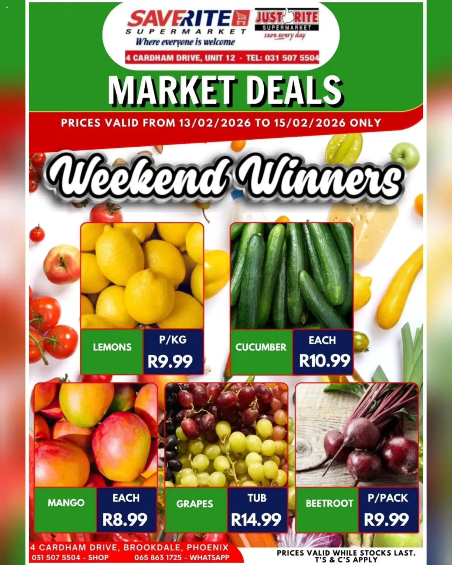 New Saverite catalogue – valid from 13.02.2026 | Page: 2 | Products: Mango, Grapes