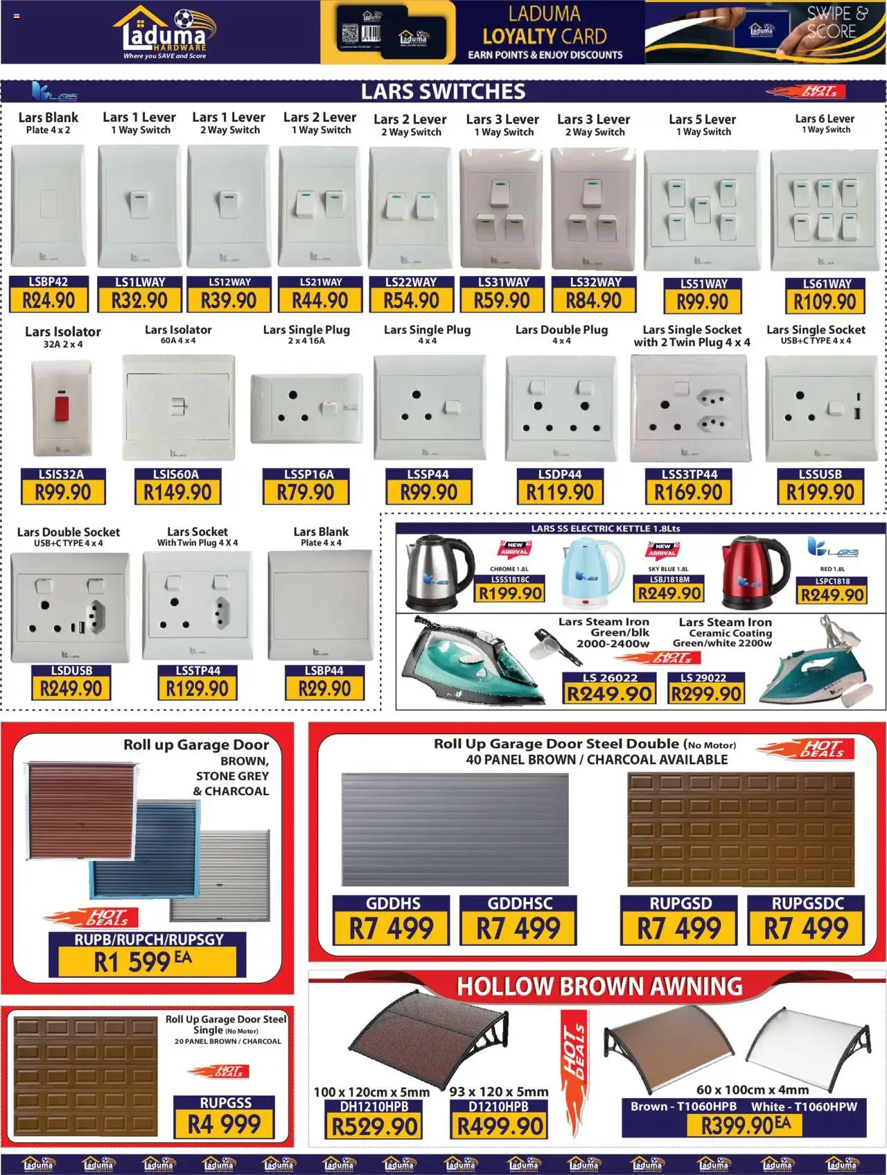 New Laduma Hardware catalogue – valid from 20.10.2025 | Page: 3 | Products: Plate, Kettle, Socket, Switch