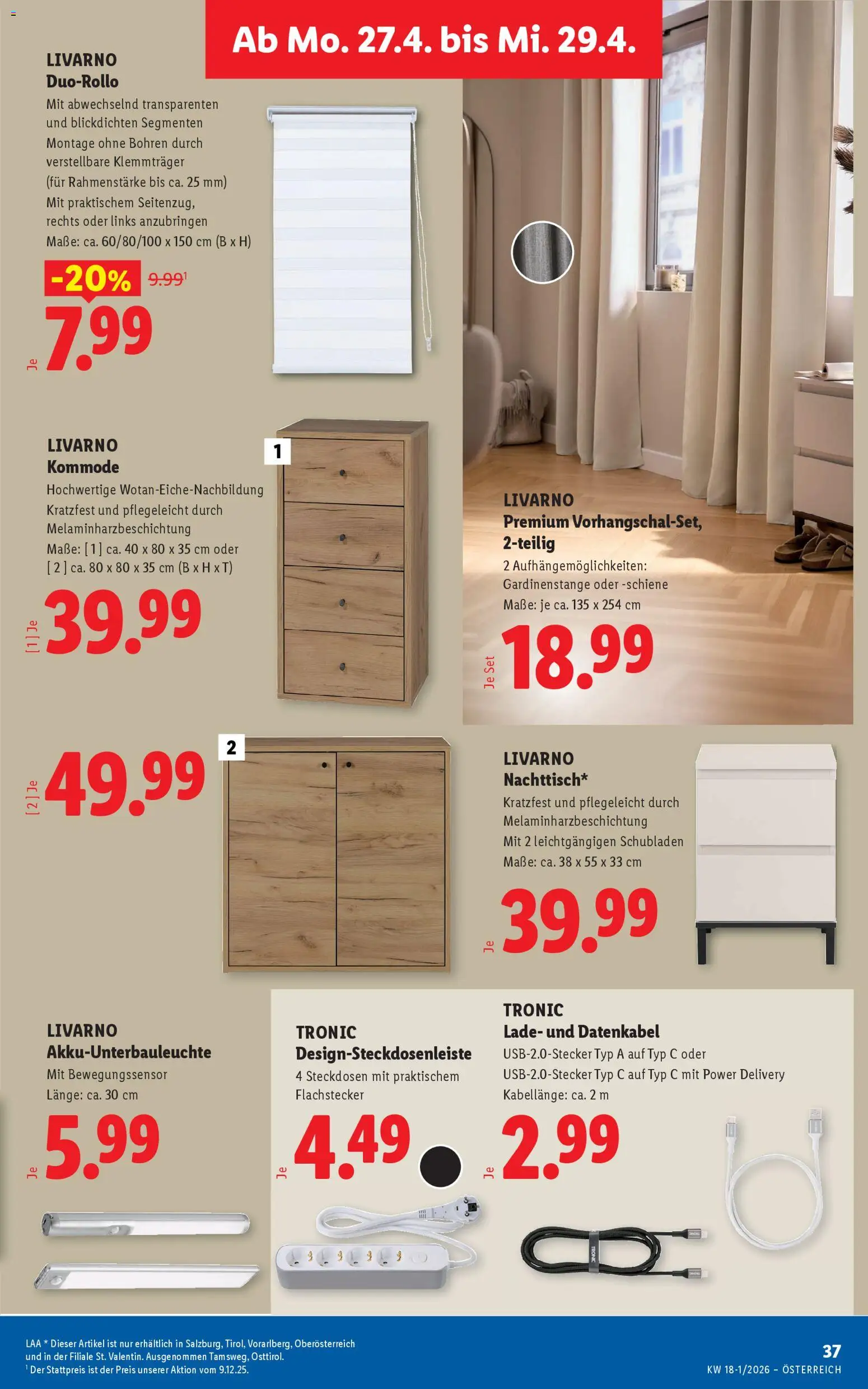 Lidl Flugblatt - Altenmarkt im Pongau, St. Johann im Pongau, Zell am See gültig ab 23.04.2026 | Seite: 42 | Produkte: Kommode