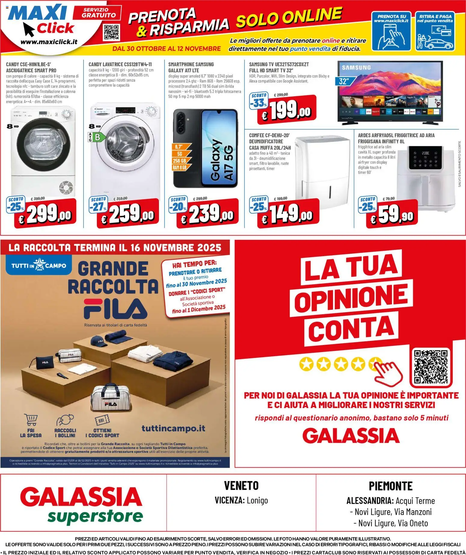 Volantino Galassia del 30.10.2025 | Pagina: 24 | Prodotti: Smartphone, Tanica, Fotocamera, Samsung