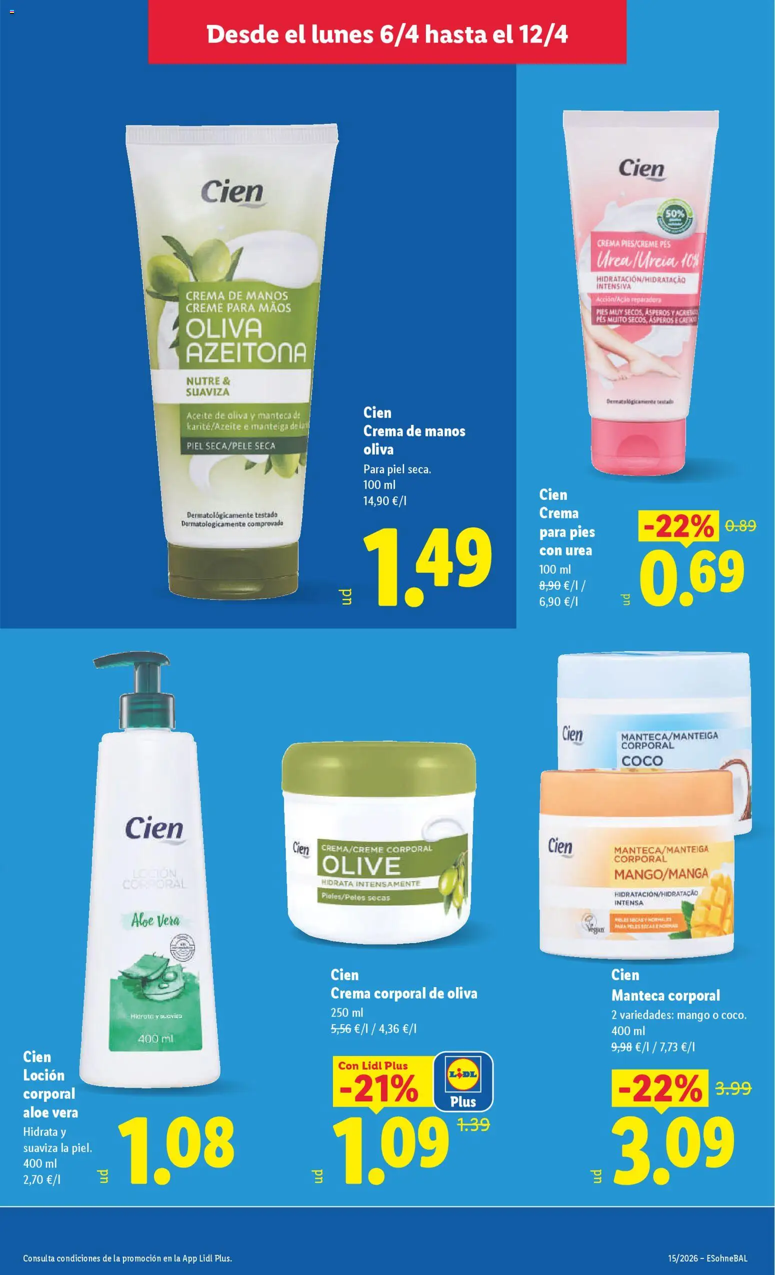 Lidl folleto │ válido desde el 06.04.2026 | Página: 25 | Productos: Manteca, Loción corporal, Crema, Aceite de oliva