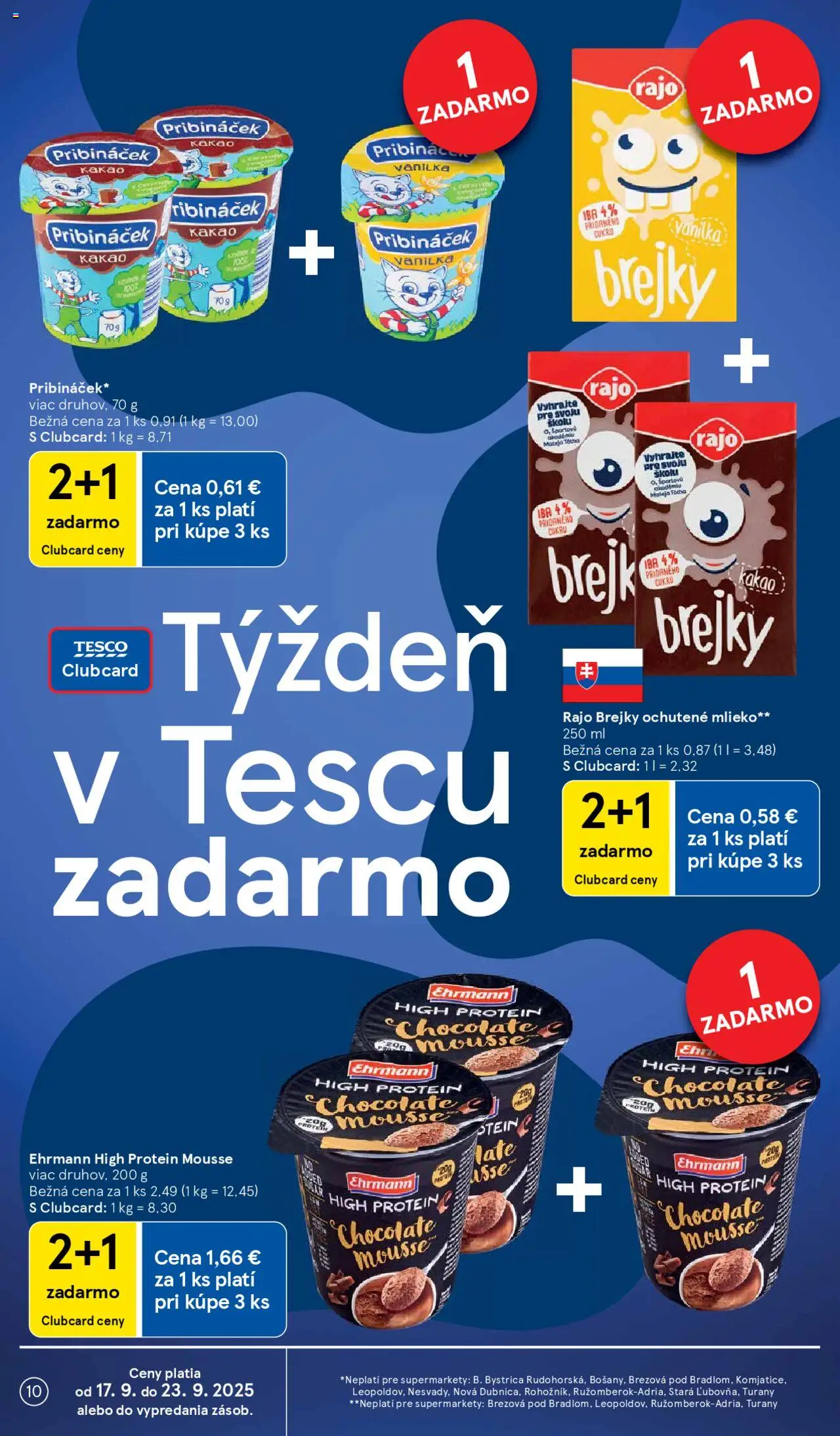 Nové Tesco akcie – leták je platný od 17.09.2025 | Strana: 10 | Produkty: Mlieko, Protein, Kakao