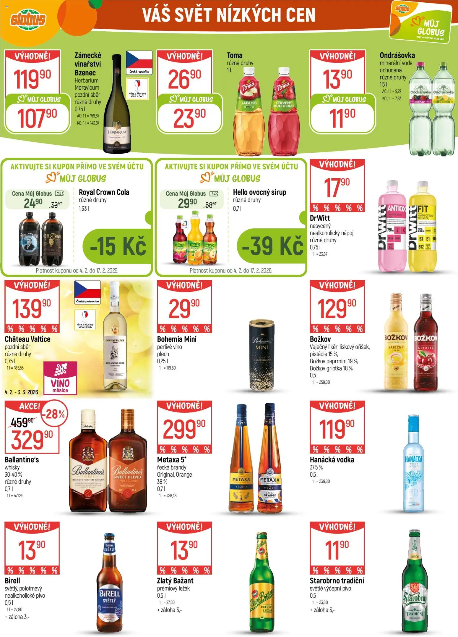 Globus leták - Brno od 04.02.2026 | Strana: 25 | Produkty: Royal Crown Cola, Drwitt, Ovocný sirup, Božkov Peprmint
