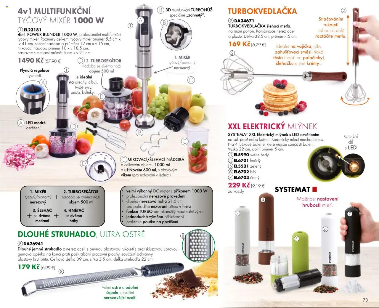 Dedra Katalog 7 2025 │ platný od 20.06.2025 | Strana: 73 | Produkty: Mixér, Tyčový mixér, Strúhadlo