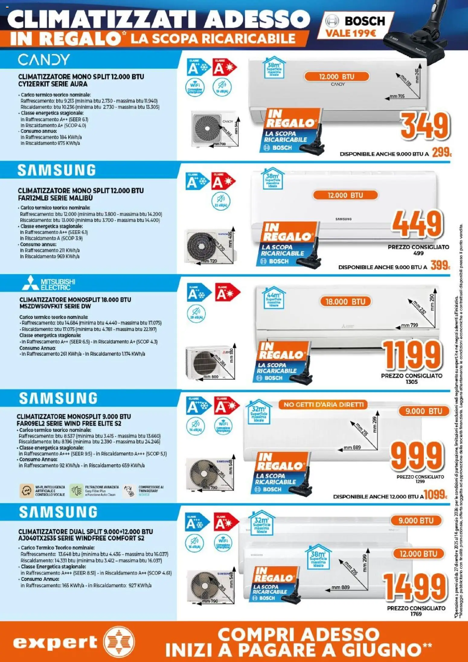 Volantino Expert del 27.12.2025 | Pagina: 5 | Prodotti: Climatizzatore, Compressore, Scopa, Samsung