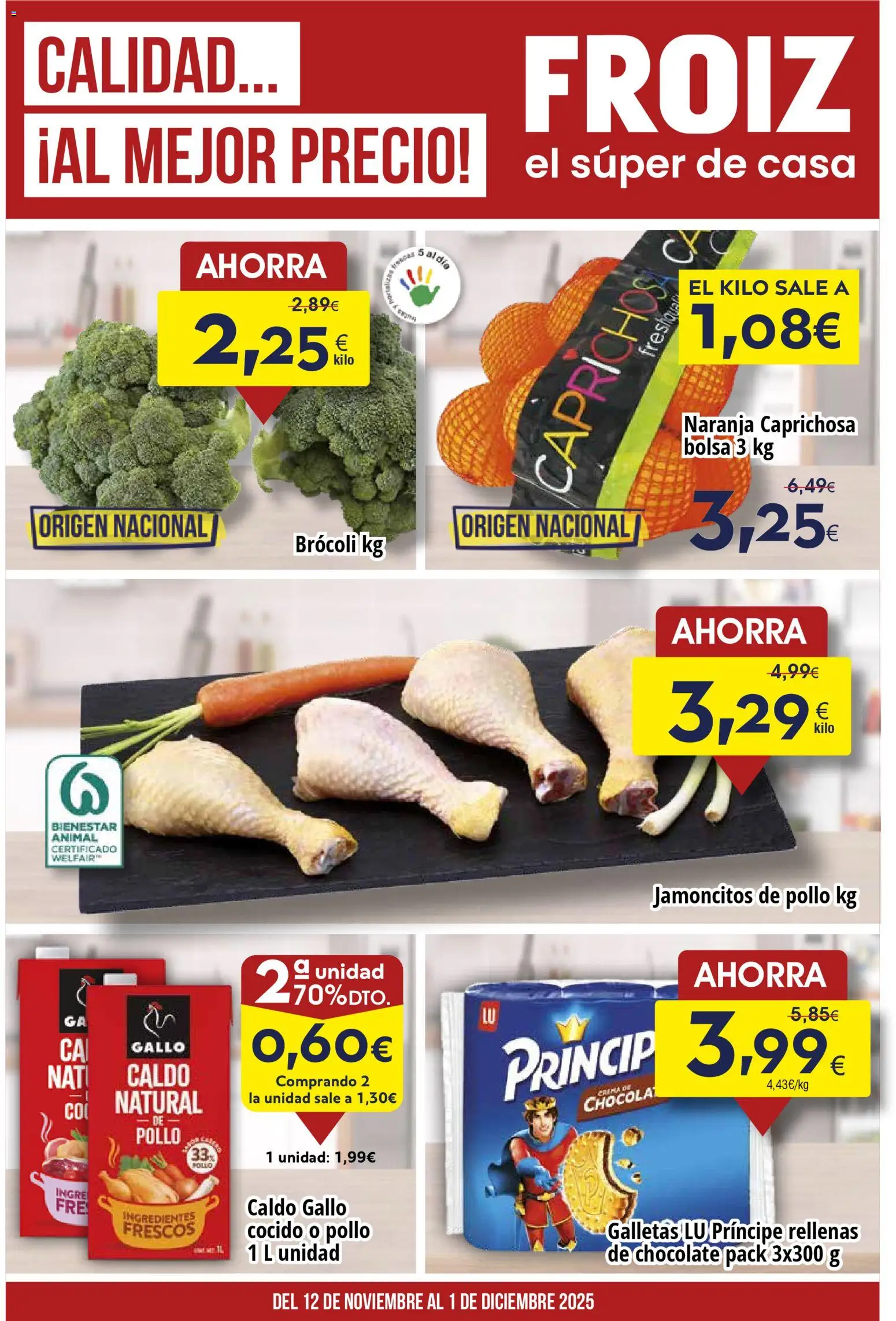 Froiz folleto │ válido desde el 12.11.2025 | Página: 1 | Productos: Κρεμάστρα, Chocolate, Galletas, Bolsa