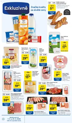 Náhled letáku Rohlík vícezrnný Rohlík slunečnicový, 60 g (100 g = 13,17 Kč) s Clubcard: (100 g = 9,83 Kč) Platí pouze pro obchody s vlastní pekárnou. od 07.04.2026 | Strana: 20 | Produkty: Kefír, Rohlík, Banán, Jamon