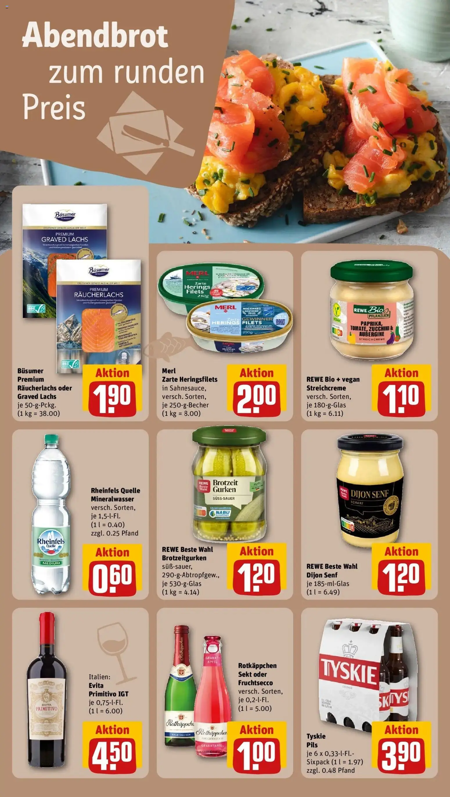 Rewe Prospekt Essen	 – gültig ab 09.03.2026 | Seite: 16 | Produkte: Äpfel, Fruchtsecco, Lachs, Rheinfels quelle