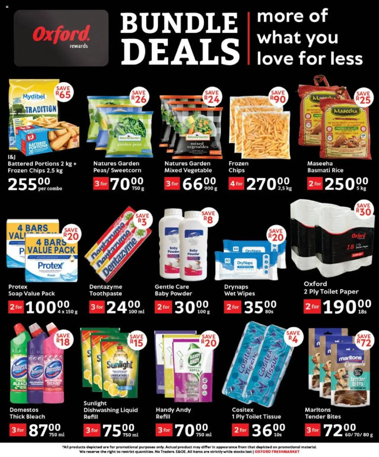 New Oxford Freshmarket catalogue – valid from 18.09.2025 | Page: 3 | Products: Powder, Rice, Toilet paper, Dishwashing liquid