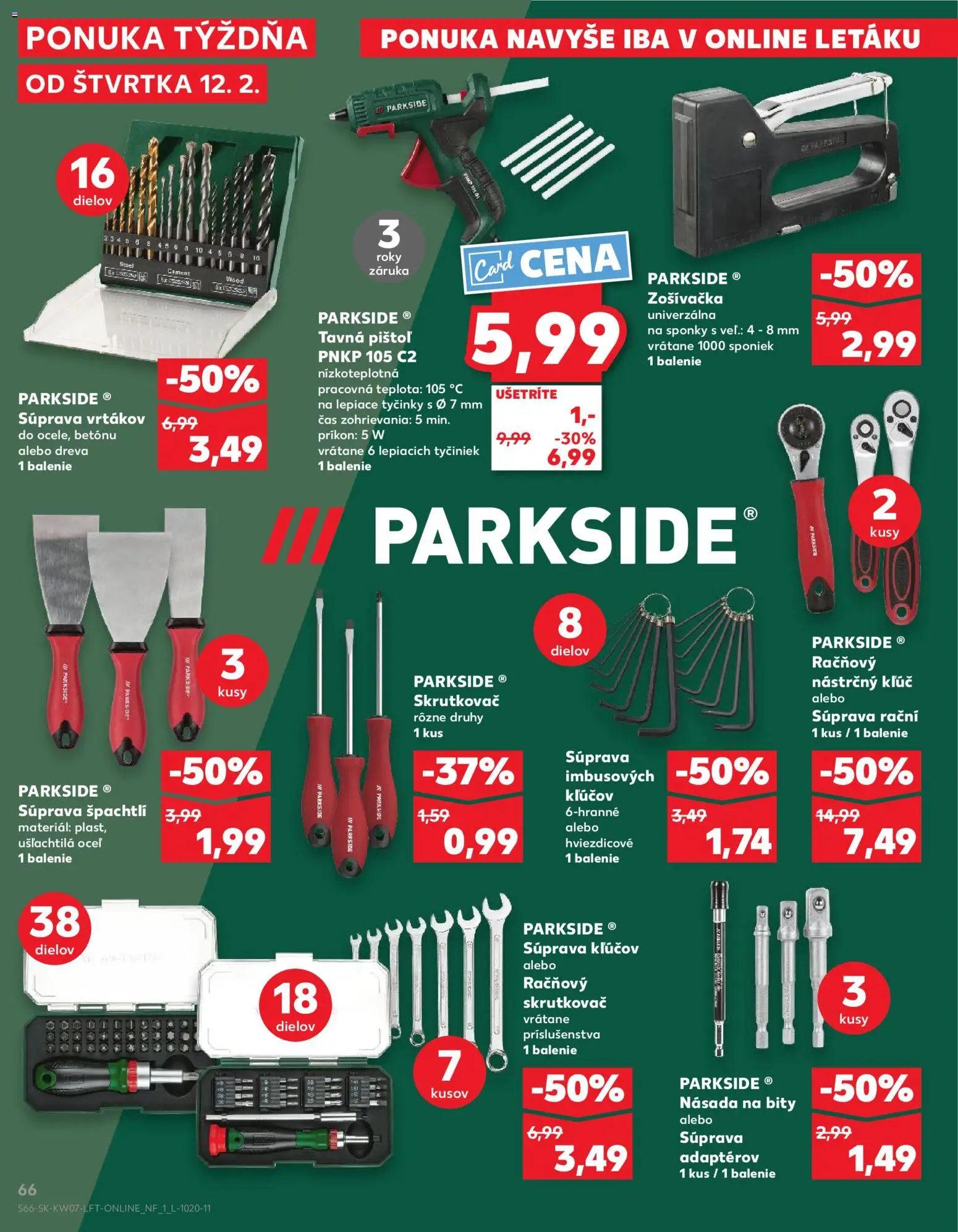 Nové Kaufland akcie – leták je platný od 12.02.2026 | Strana: 66 | Produkty: Skrutkovač, Parkside