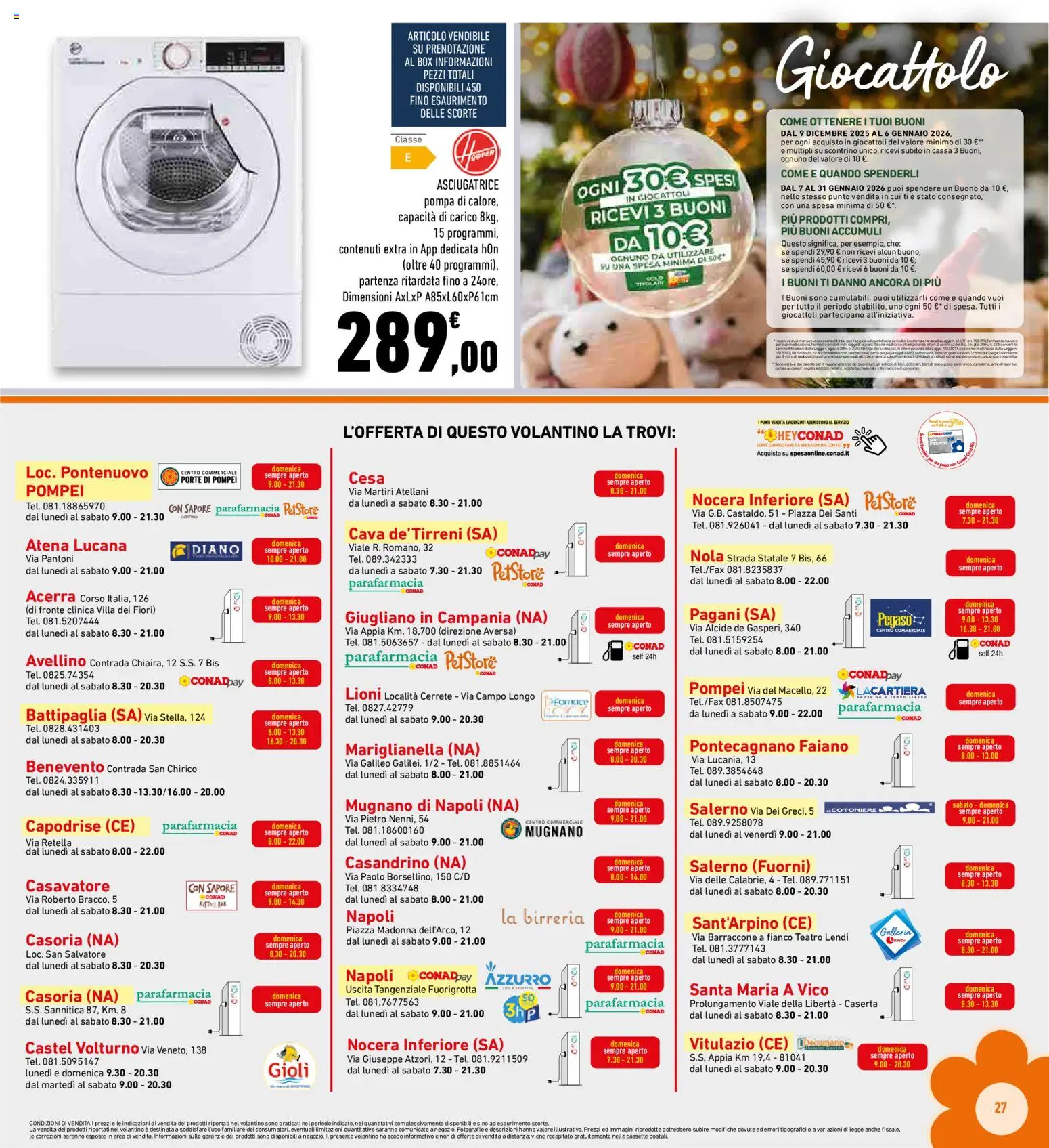 Volantino Conad del 27.12.2025 | Pagina: 27 | Prodotti: Asciugatrice