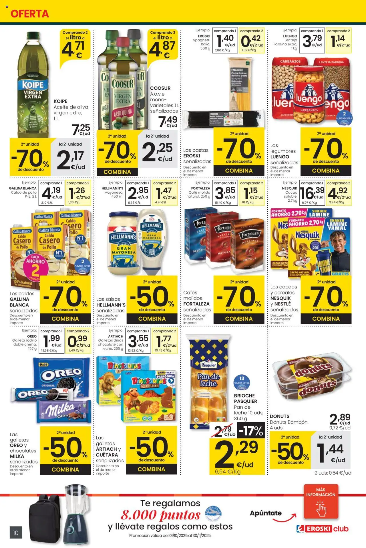 Eroski - Precio más bajo City │ válido desde el 02.10.2025 | Página: 10 | Productos: Aceite, Pan, Cereales, Aceite de oliva