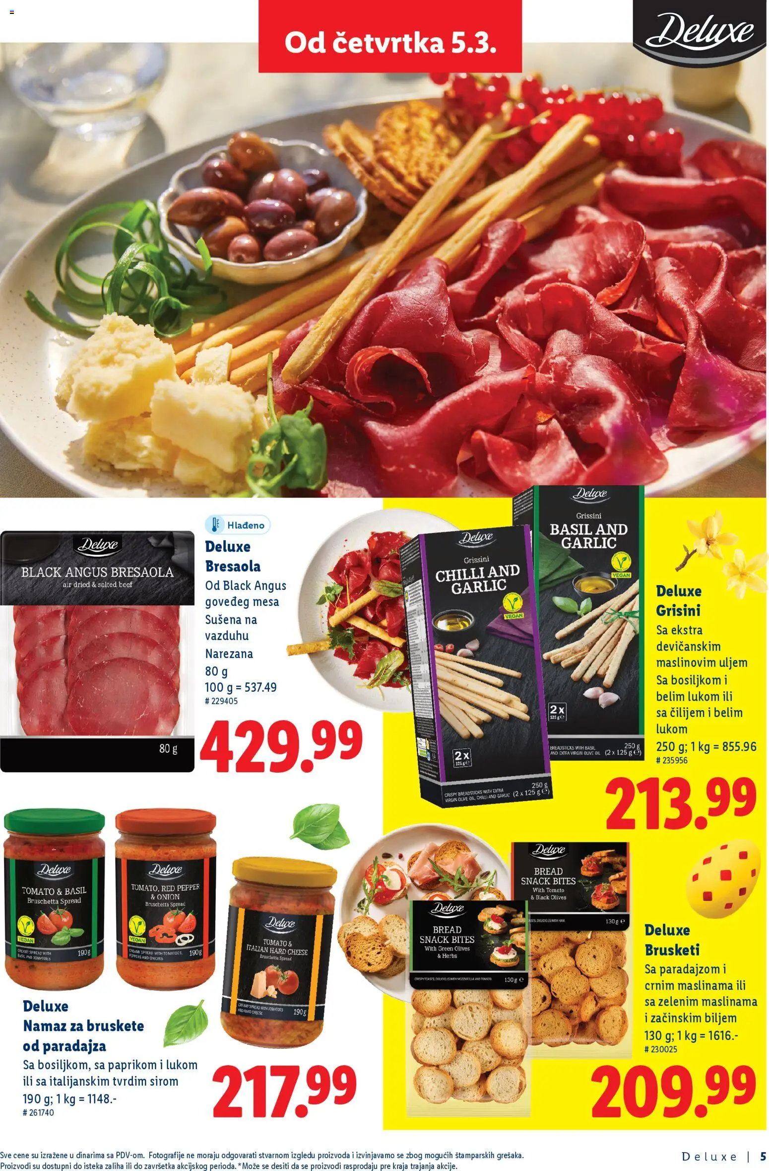 Lidl katalog - važi od 05.03.2026 | Strana: 5 | Proizvode: Brusketi, Mozzarella