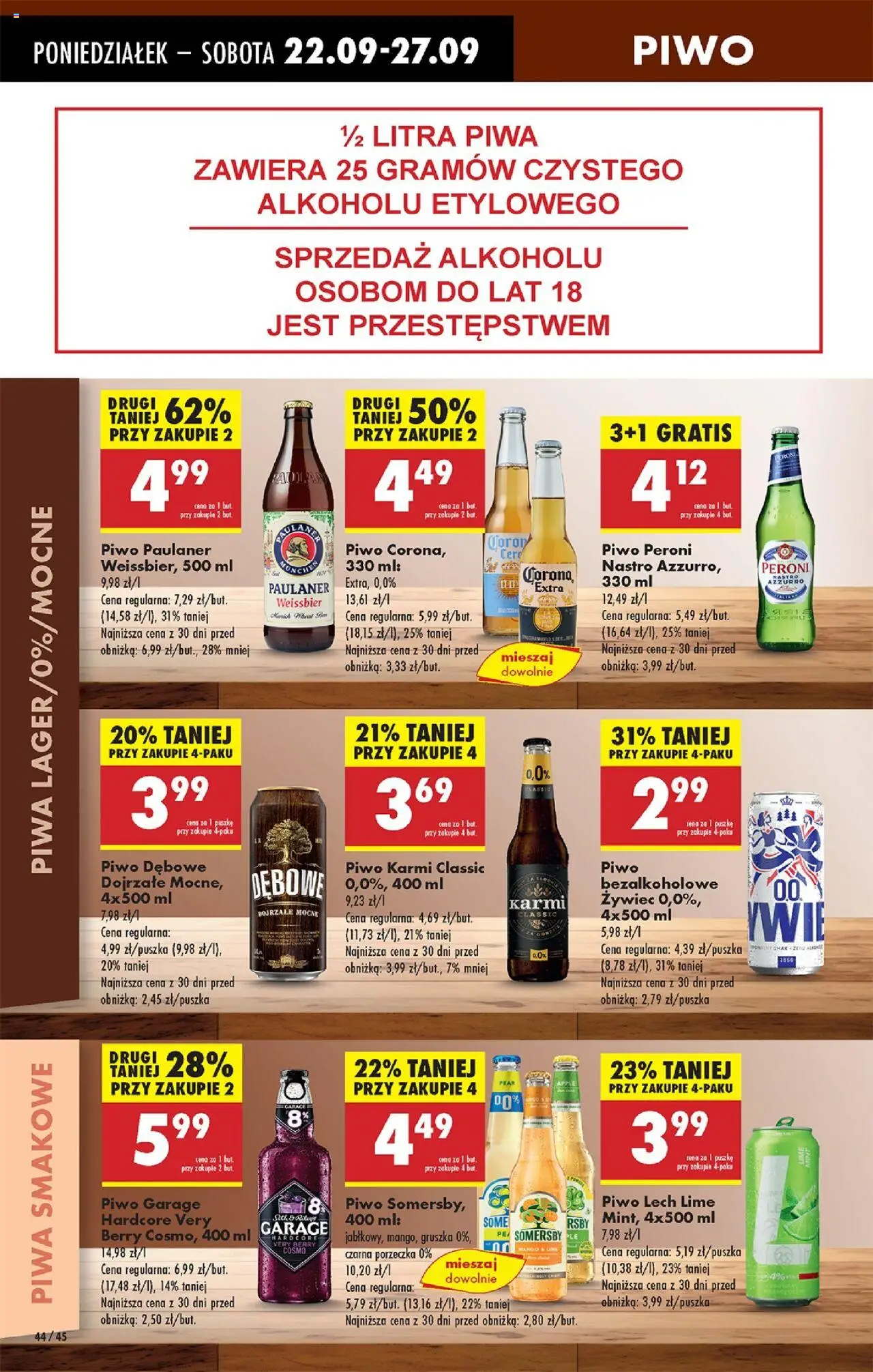 Biedronka gazetka od 22.09.2025 | Strona: 48 | Produkty: Gruszka, Porzeczka, Piwo, Somersby