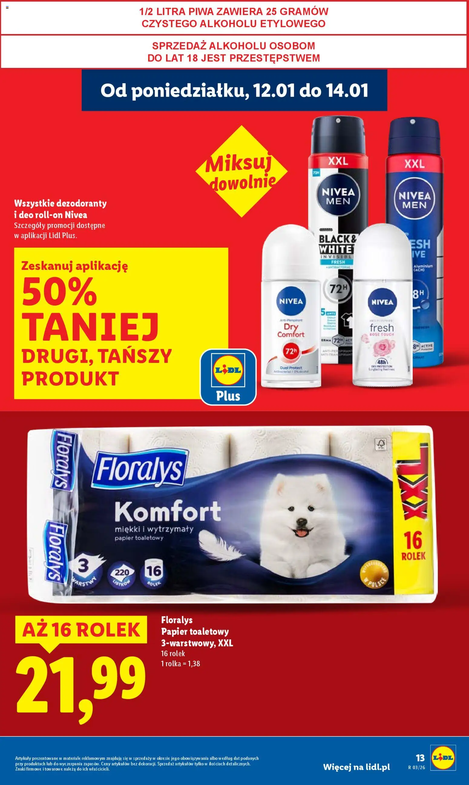 Lidl Gazetka od 12.01.2026 | Strona: 13 | Produkty: Papier toaletowy