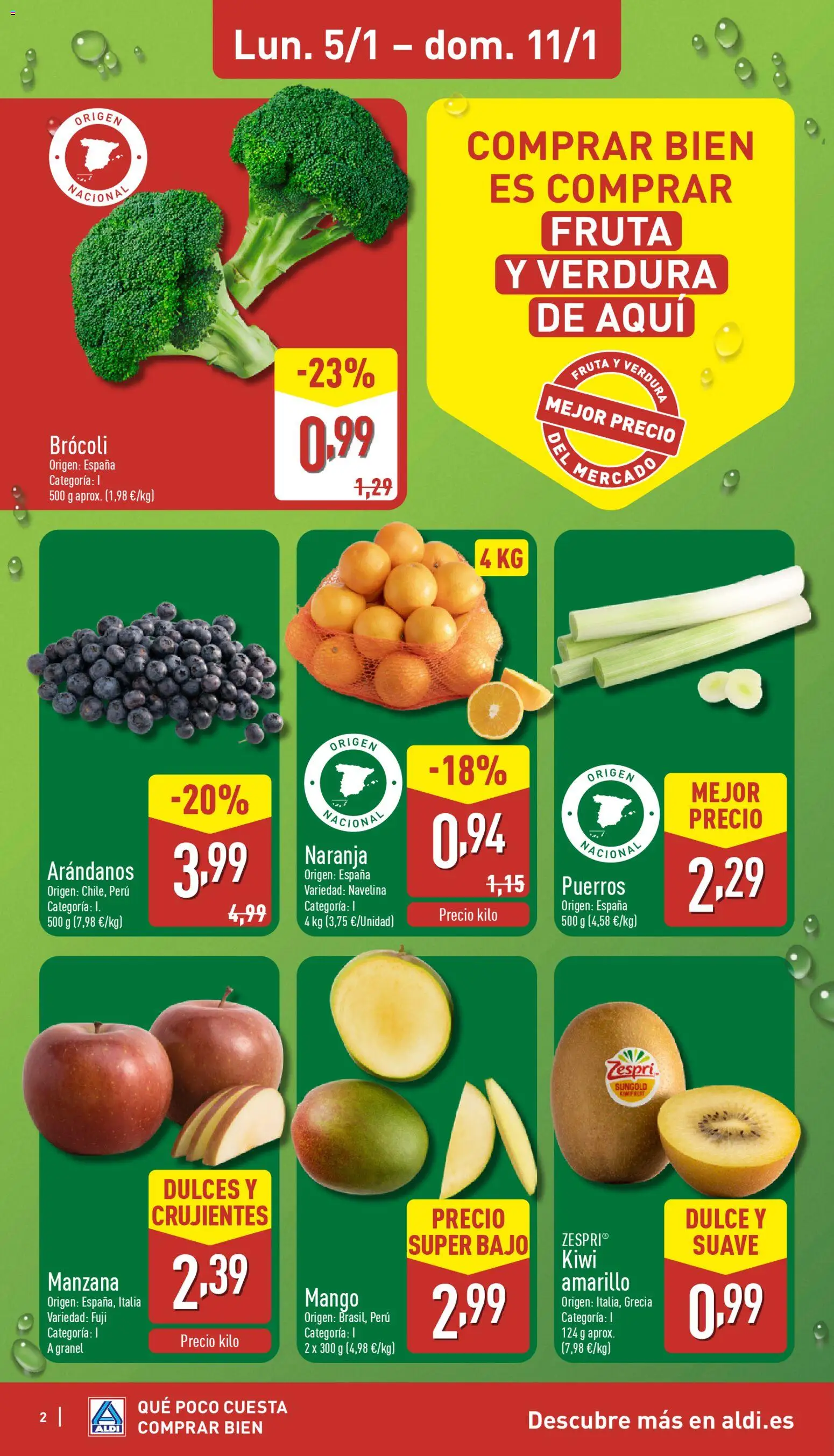 Aldi folleto Baleares │ válido desde el 05.01.2026 | Página: 2 | Productos: Kiwi, Manzana, Ρούτερ