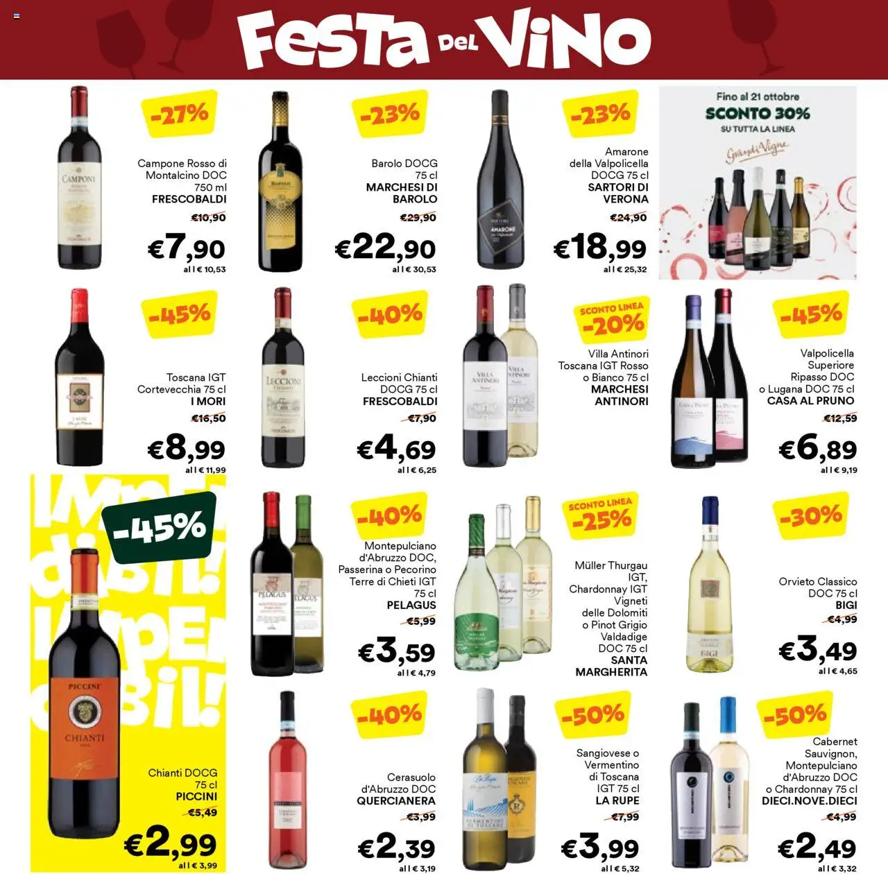 Volantino Unes del 08.10.2025 | Pagina: 15 | Prodotti: Vino, Pecorino