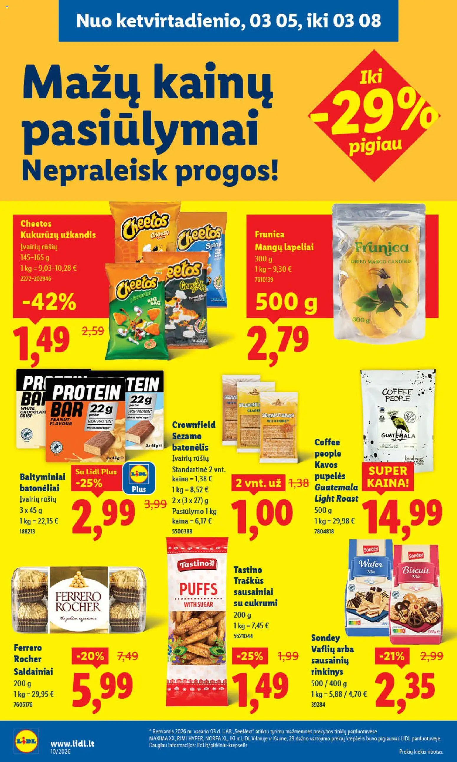 LIDL akcijos nuo 02.03.2026 | Puslapis: 40 | Prekių: Sausainiai, Pupelės, Krepšelis, Saldainiai