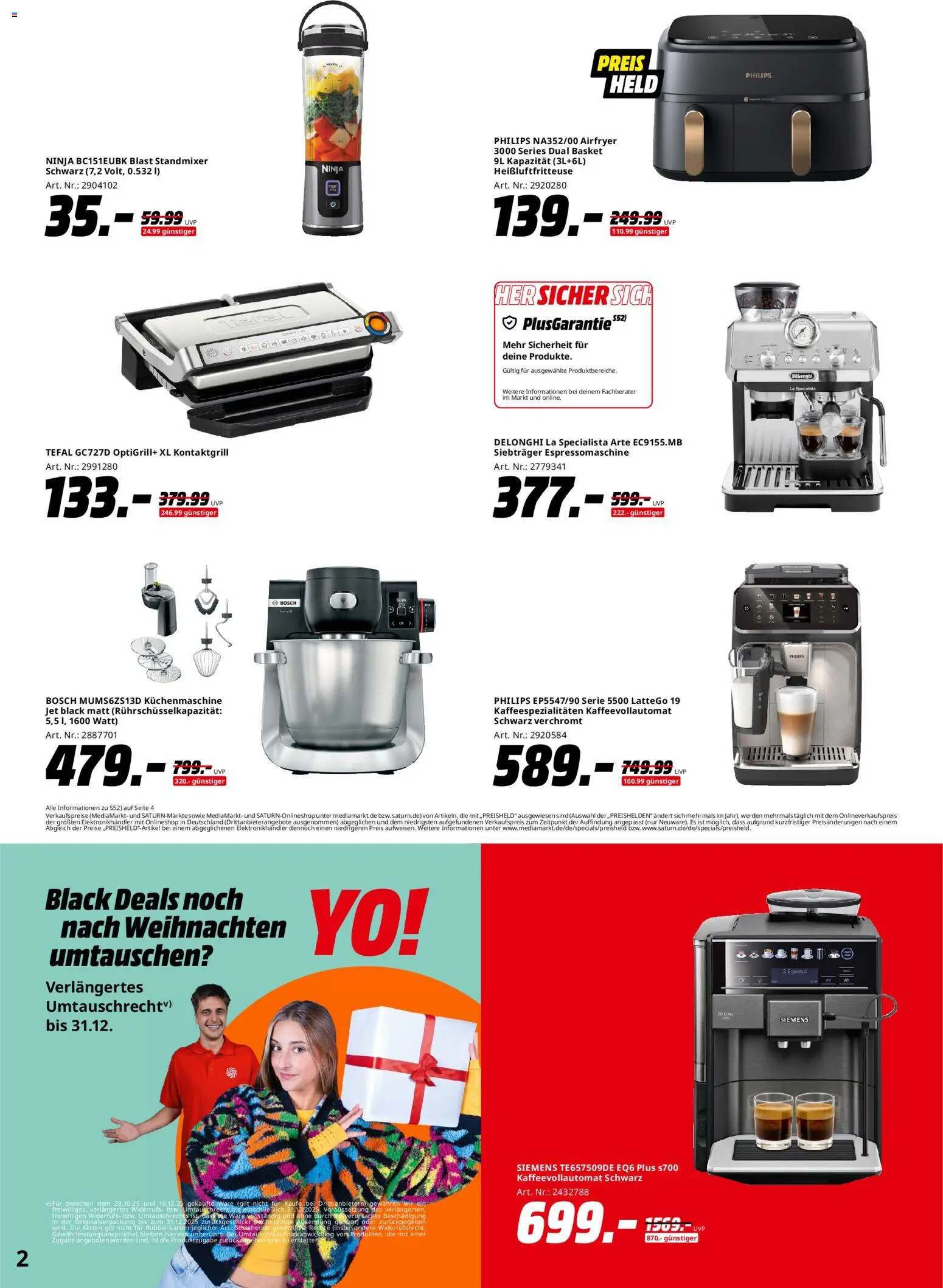 Media Markt - Black Friday – gültig ab 13.11.2025 | Seite: 2 | Produkte: Bosch, Siemens, Kaffeevollautomat, Heißluftfritteuse