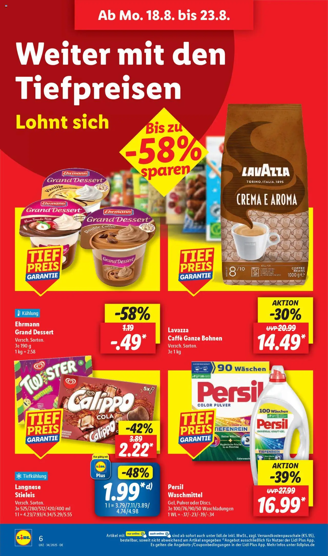Lidl Prospekt Heppenheim	 - gültig ab dem 18.08.2025 | Seite: 8 | Produkte: Langnese, Rum, Waschmittel, Persil