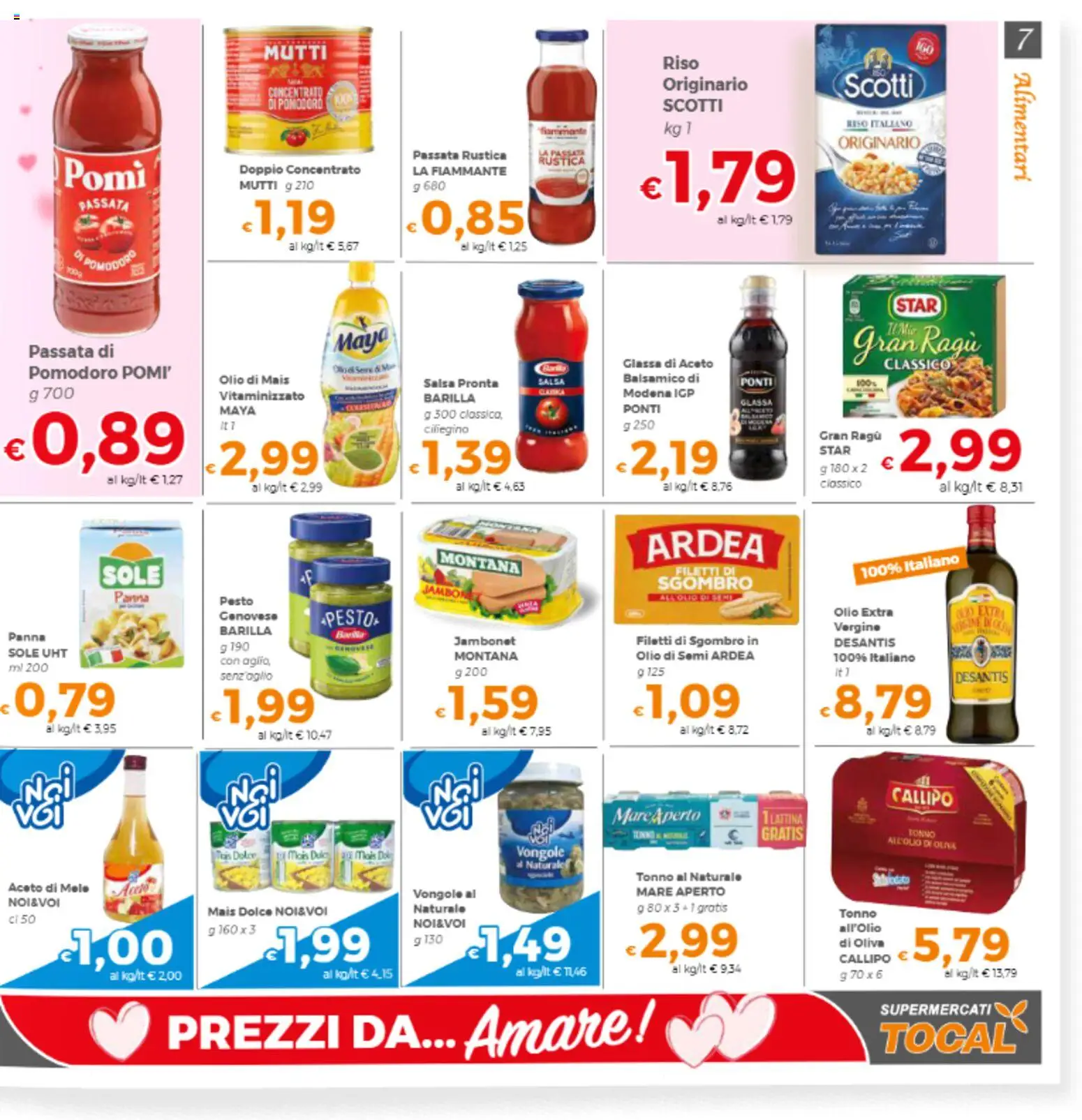 Volantino Tocal del 13.02.2026 | Pagina: 7 | Prodotti: Aceto di mele, Pomodoro, Ragú, Mais