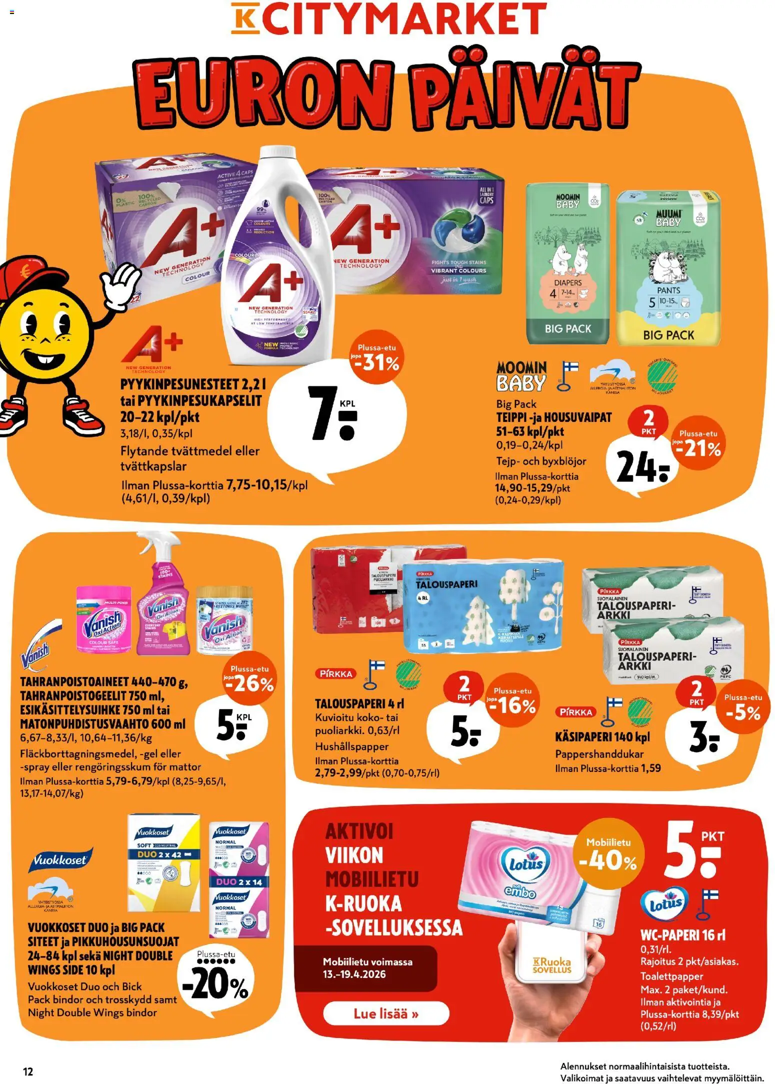 K-Citymarket tarjoukset – voimassa 13.04.2026 alkaen | Sivu: 12