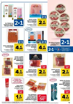 Carrefour folleto │ válido desde el 11.09.2025 | Página: 15 | Productos: Jamón serrano, Jamón, Jamón cocido, Salmón ahumado