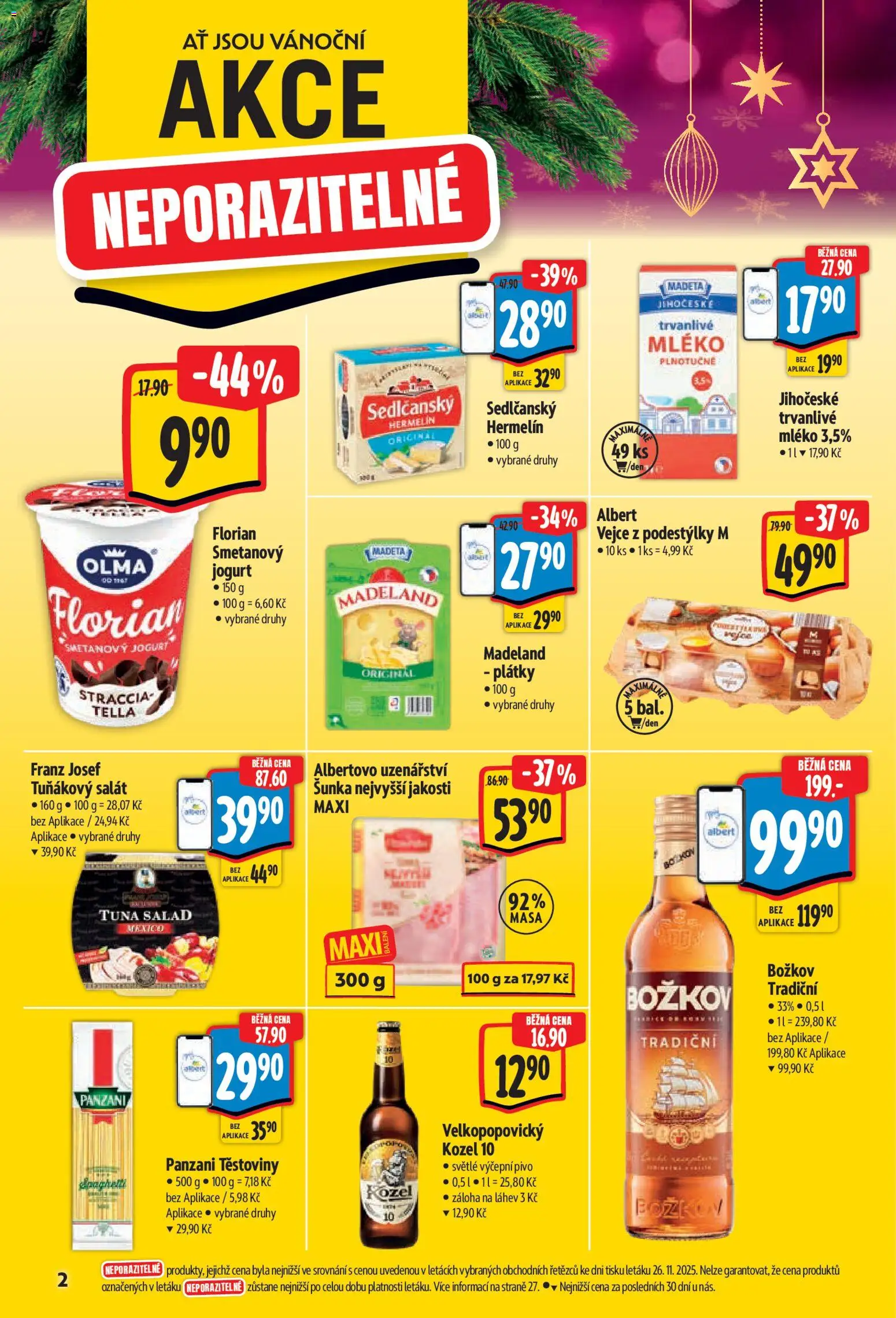 Albert leták - Hypermarket od 03.12.2025 | Strana: 6 | Produkty: Smetanový jogurt, Šunka, Pivo, Láhev