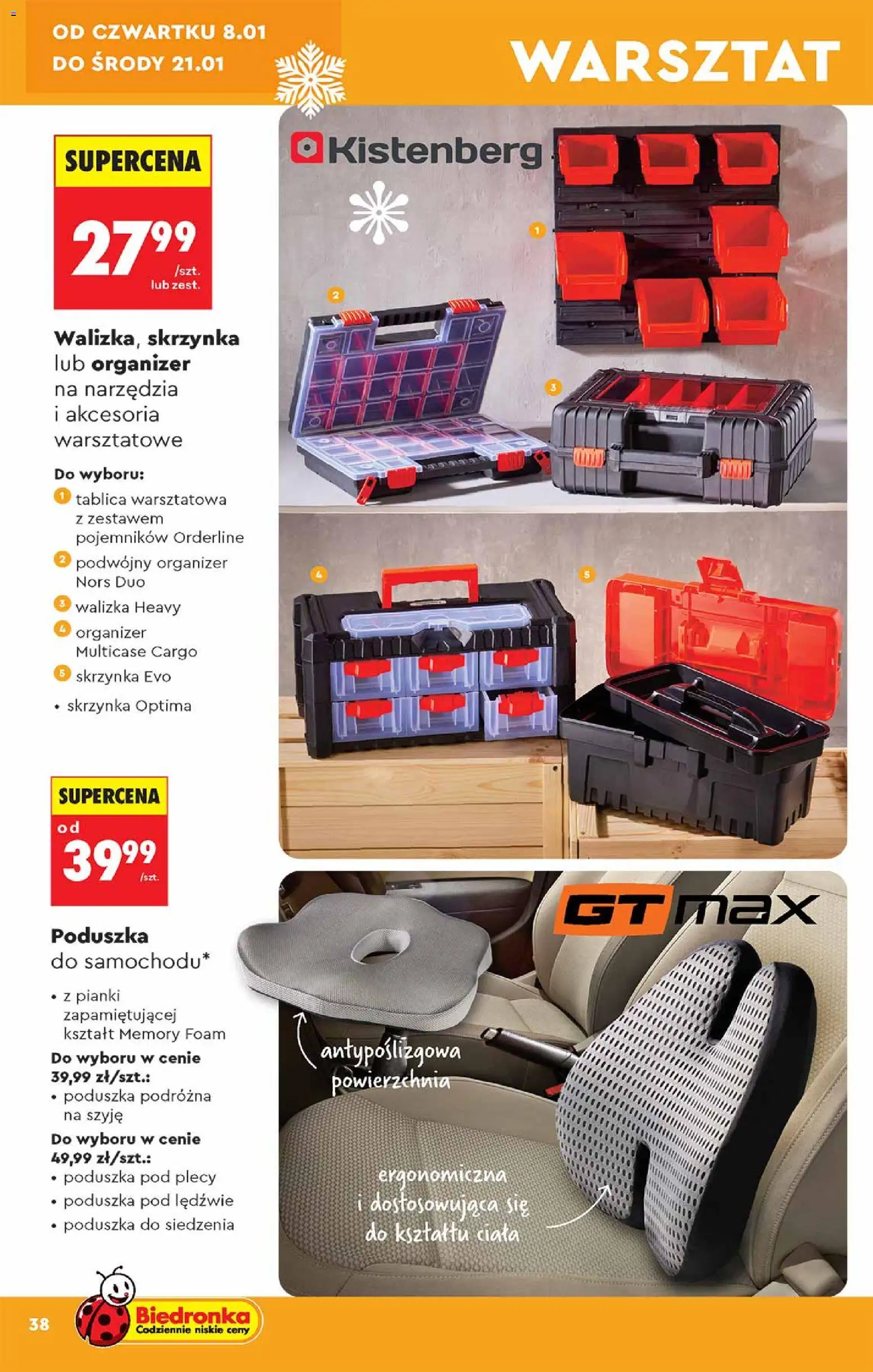 Biedronka gazetka - Hity i inspiracje od 05.01.2026 | Strona: 38 | Produkty: Walizka, Poduszka, Pianki