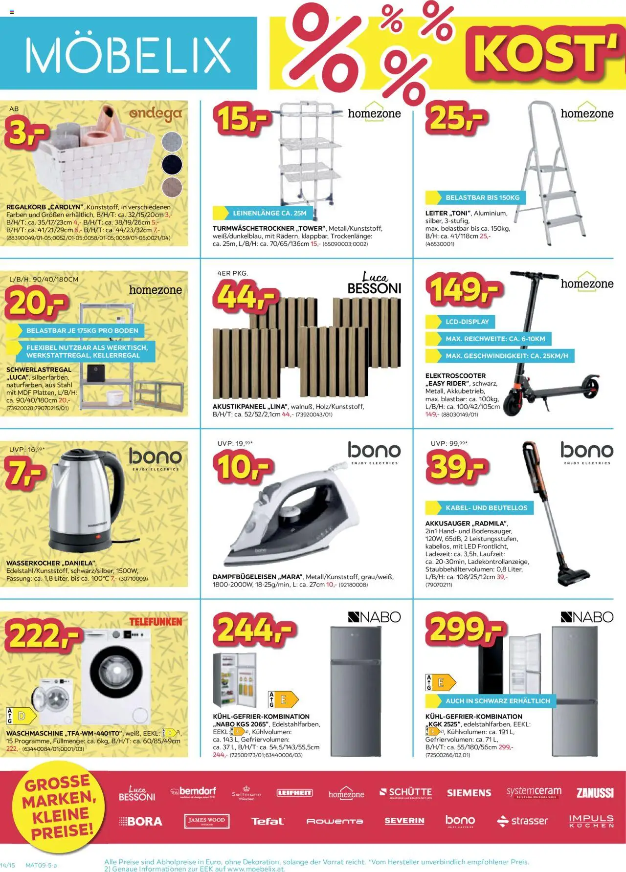 Möbelix Angebote gültig ab 26.08.2025 | Seite: 14 | Produkte: Kabel, Waschmaschine, Wasserkocher