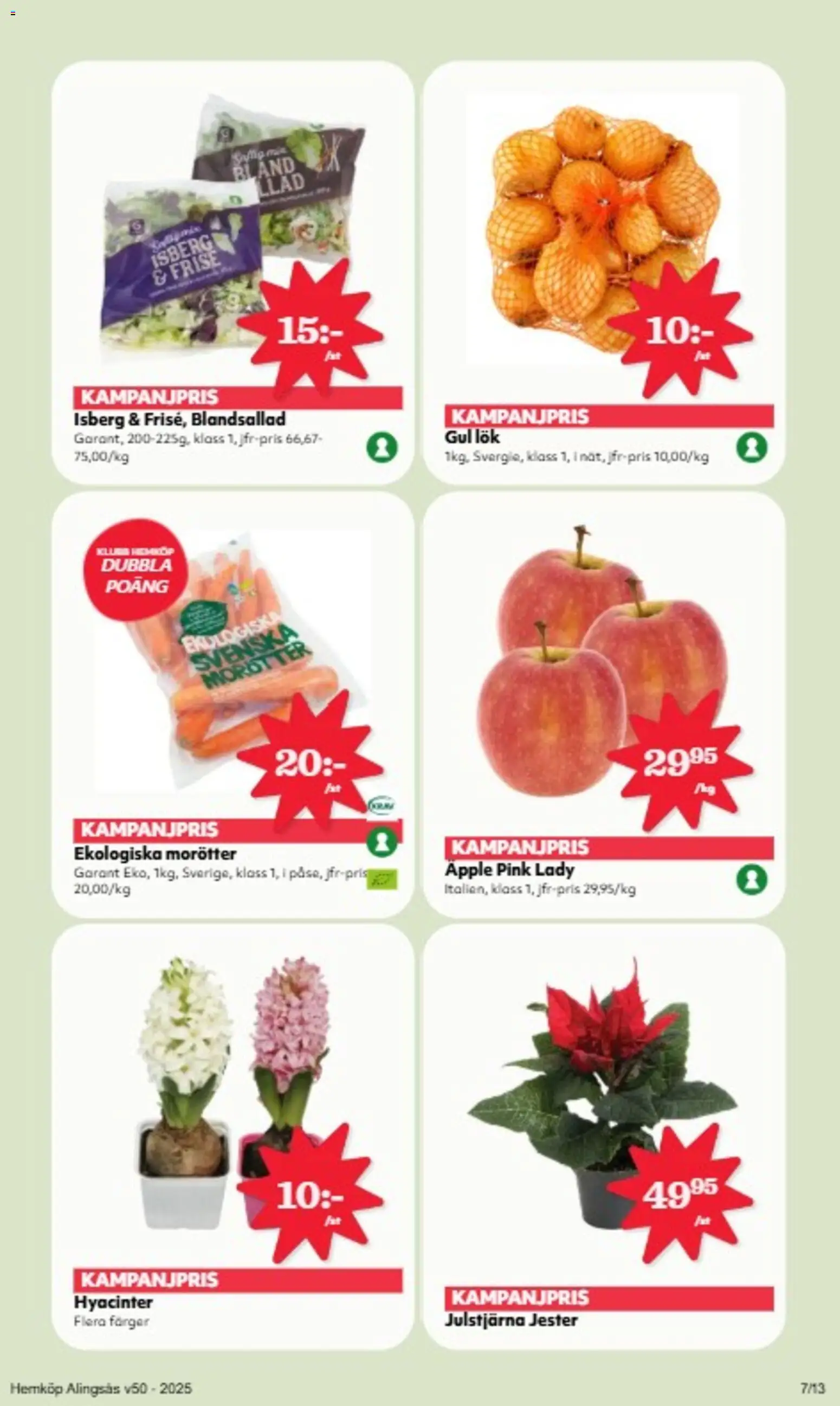 Hemköp reklamblad aktuell från 08.12.2025 | Sida: 7 | Produkter: Gul lök, Äpple