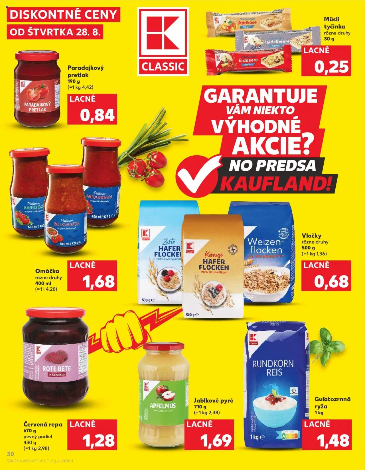 Kaufland SK akciós ujság - amely érvényes a következő dátumtól: 28.08.2025 | Oldal: 30 | Termékek: Répa