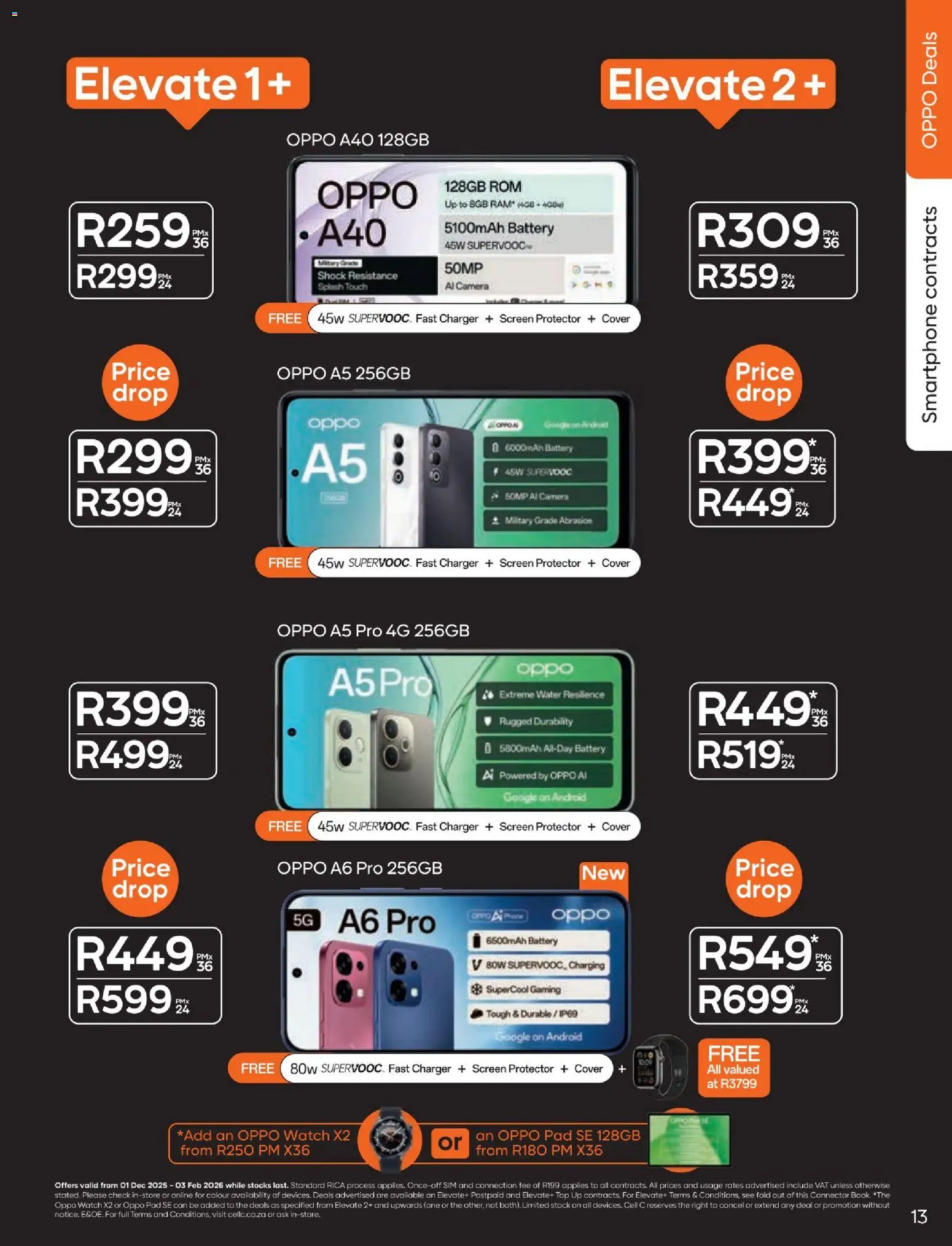 New Cell C catalogue – valid from 01.12.2025 | Page: 15 | Products: Sim, Smartphone, Watch, Charger