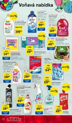 Náhled letáku Jar Lemon tekutý prostředek na mytí nádobí, 900 ml od 12.11.2025 | Strana: 14 | Produkty: Prostředek na mytí nádobí, Kuchyňské utěrky, Toaletní papír, Wc