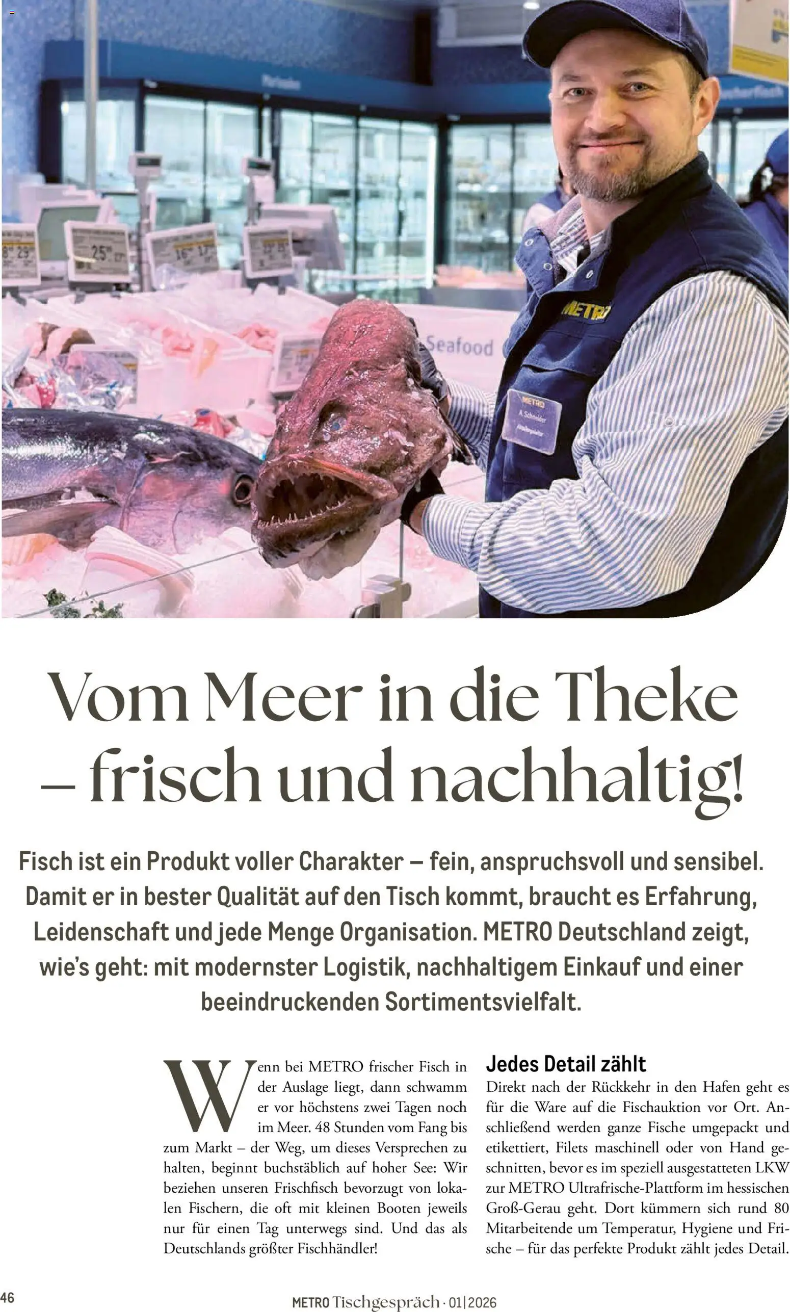 Metro Tischgespräch – gültig ab 01.02.2026 | Seite: 46 | Produkte: Theke, Tisch, Fisch