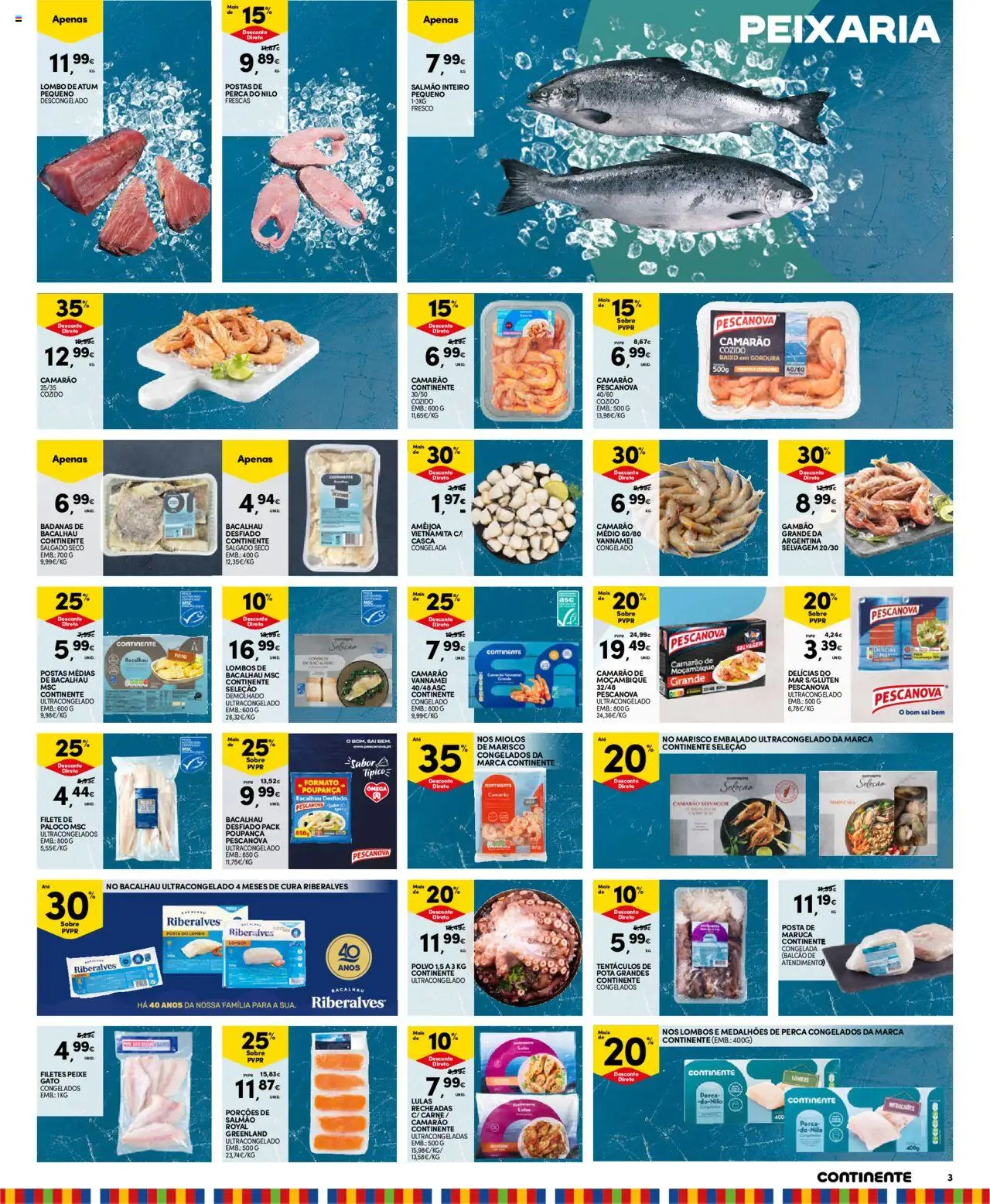 Continente - Madeira │ válido de 21.10.2025 | Página: 3 | Produtos: Bacalhau, Lulas, Camarão, Peixe