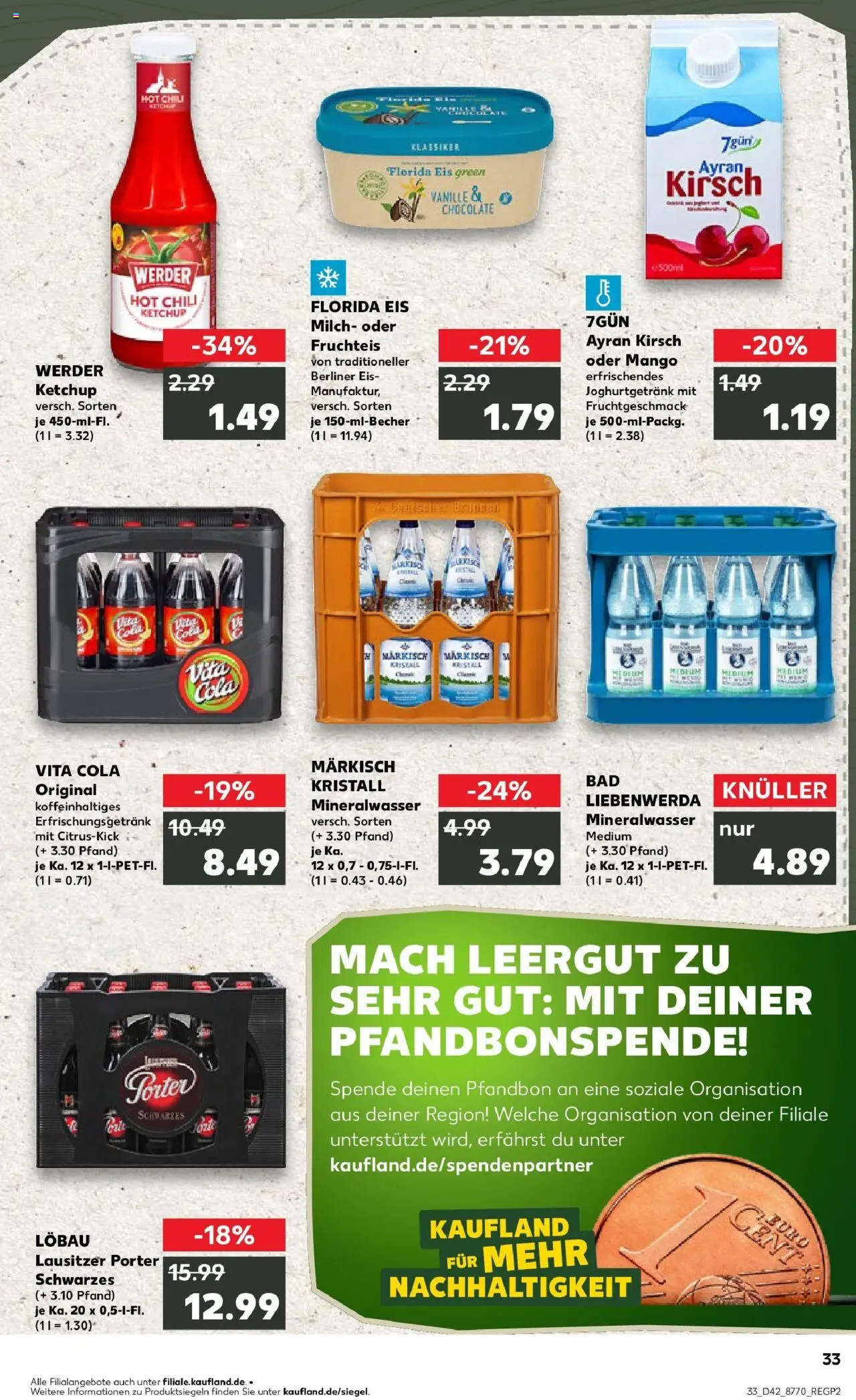 Kaufland prospekt Zossen	 – gültig ab 19.10.2025 | Seite: 33 | Produkte: Berliner, Bad, Mineralwasser, Mango