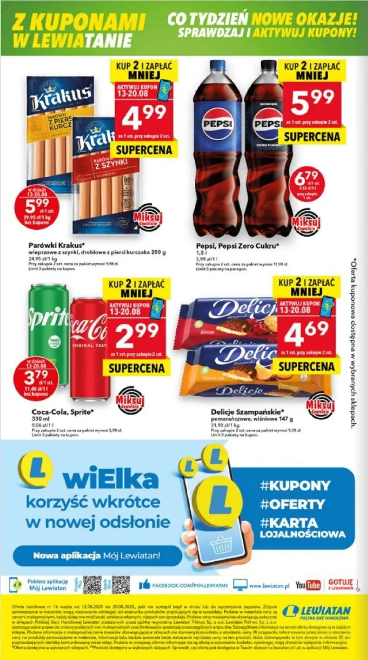 Lewiatan gazetka - Gdańsk od 13.08.2025 | Strona: 8 | Produkty: Piersi, Pepsi, Parówki
