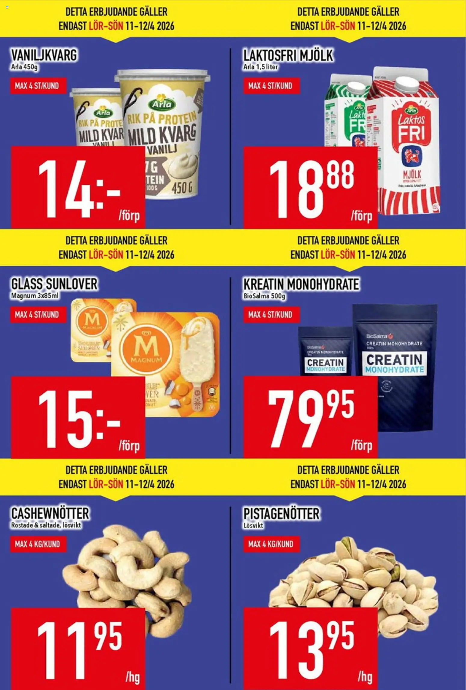 Matdax reklamblad aktuell från 13.04.2026 | Sida: 5 | Produkter: Galler, Mjölk, Glass, Kvarg