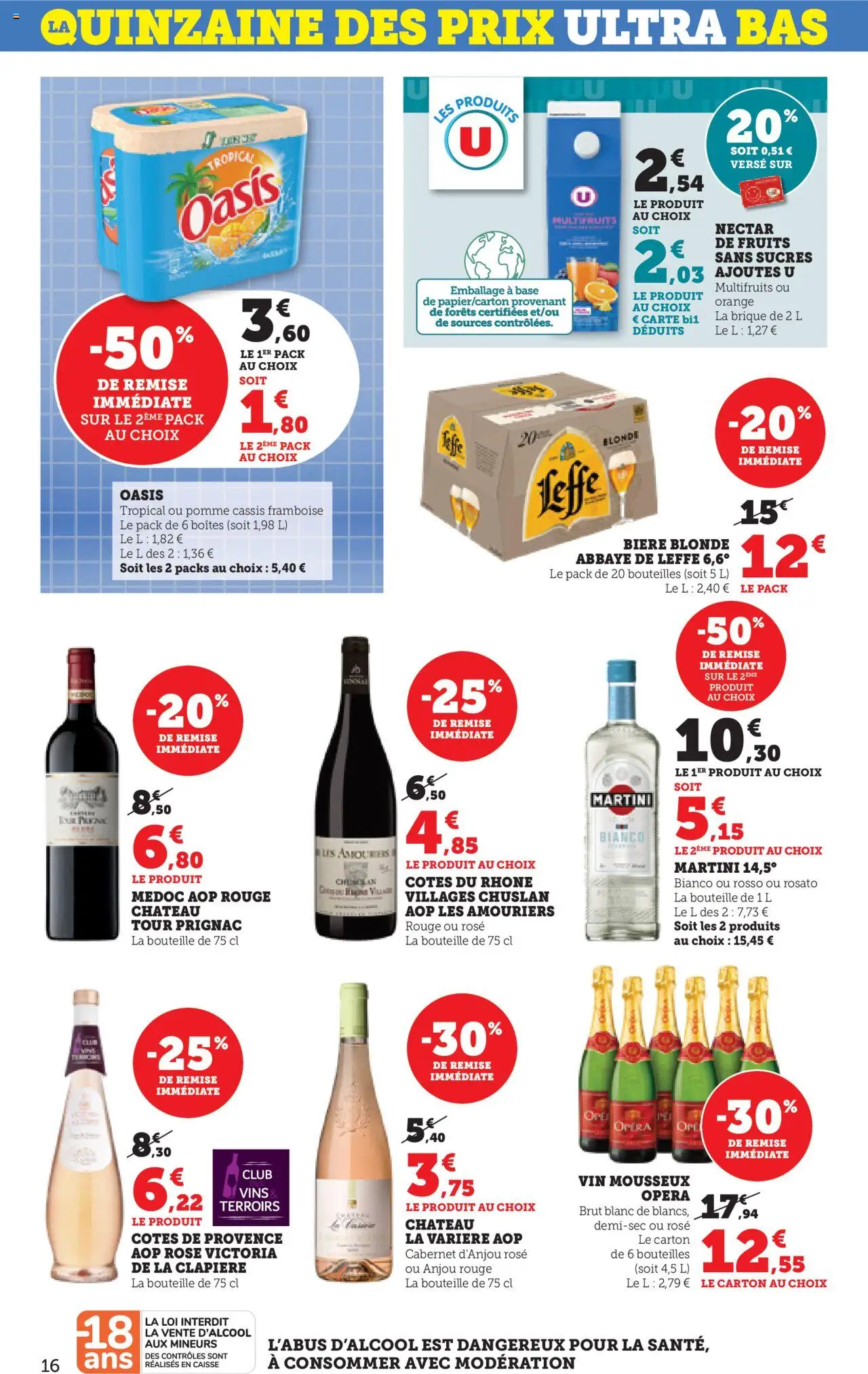  | Page: 16 | Produits: Cassis, Oasis tropical, Vin, Bière