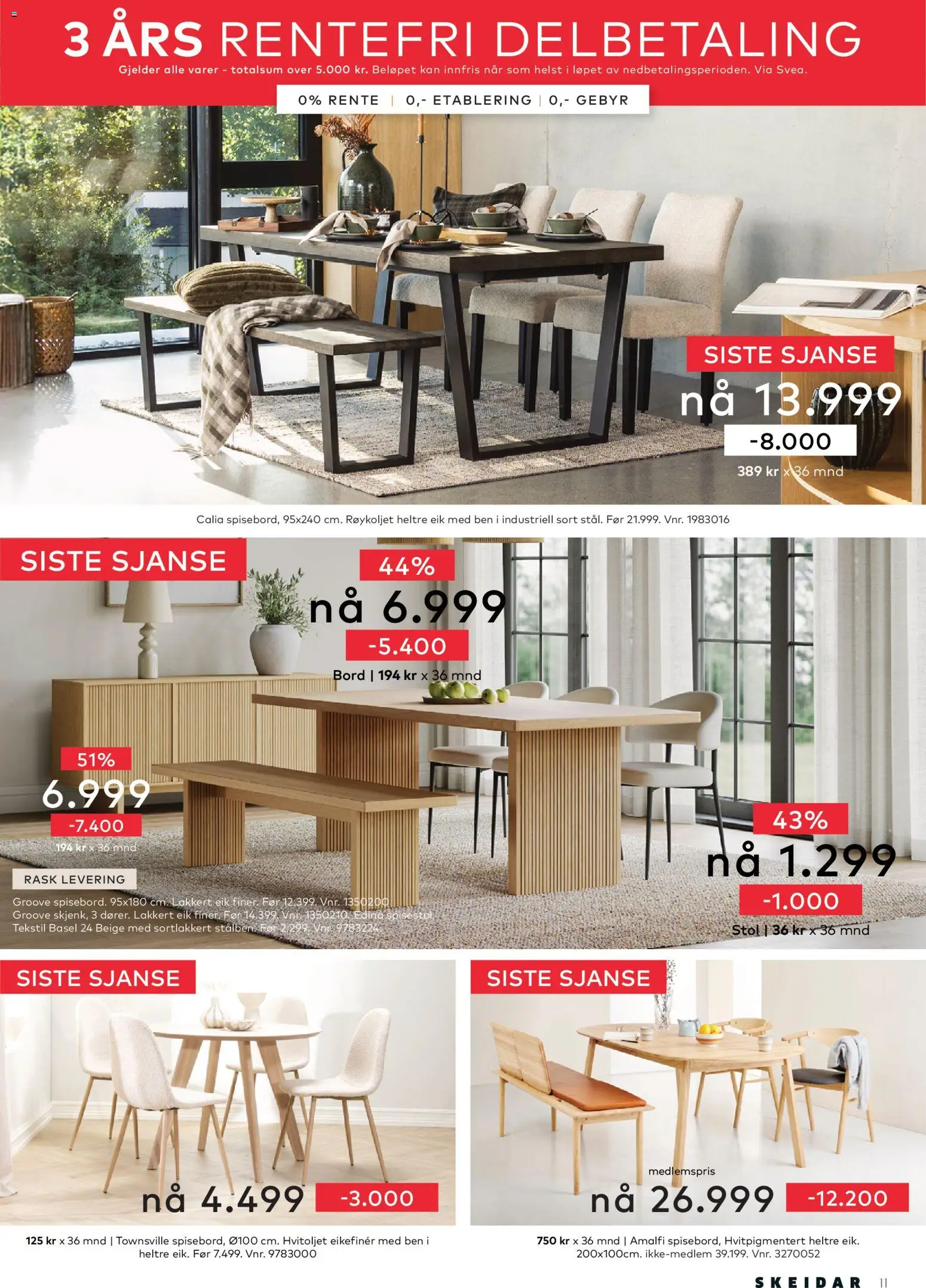 {H1} | Side: 11 | Produkter: Bord, Stol