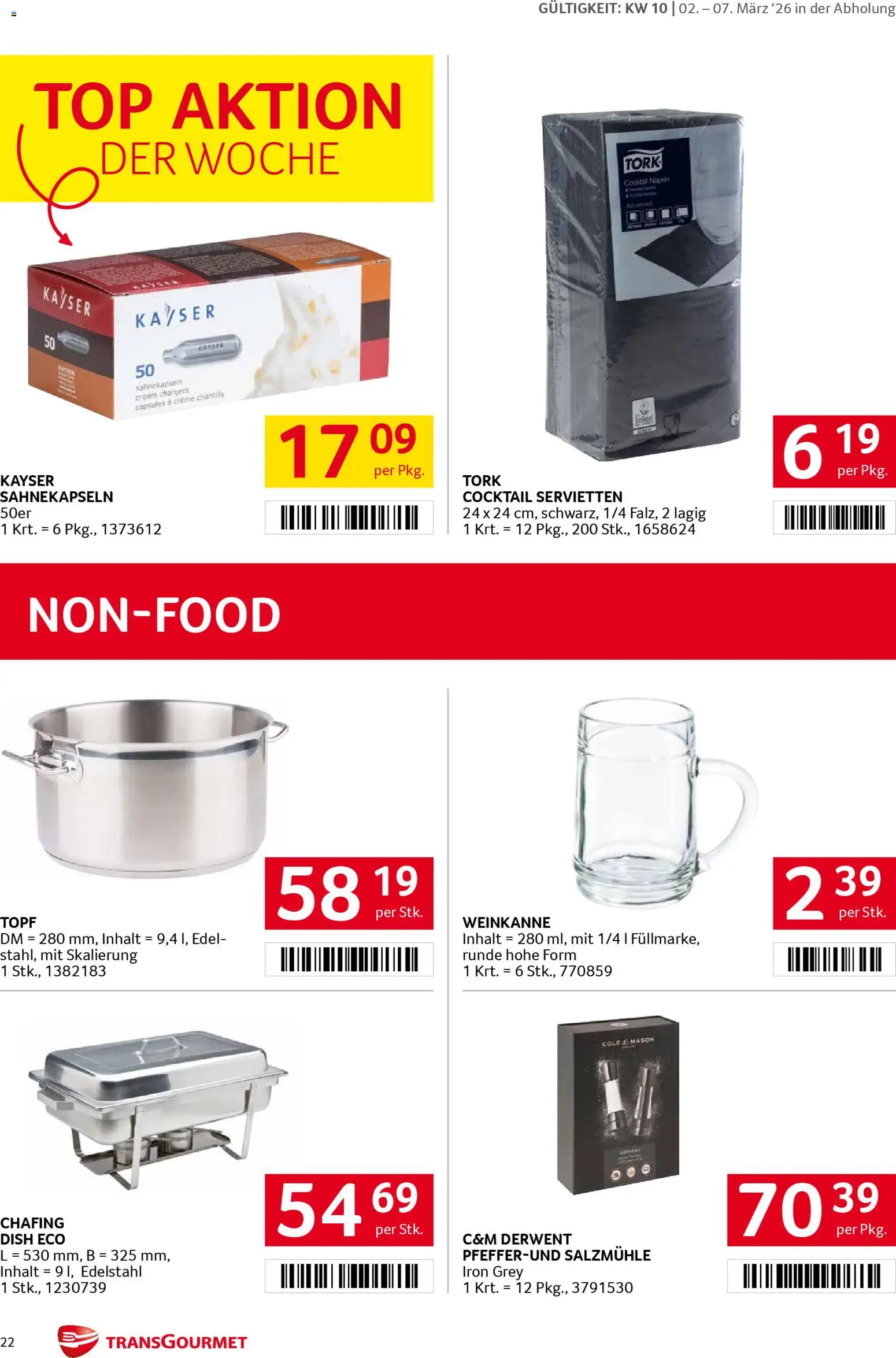 Transgourmet Flugblatt gültig ab 02.03.2026 | Seite: 21 | Produkte: Creme