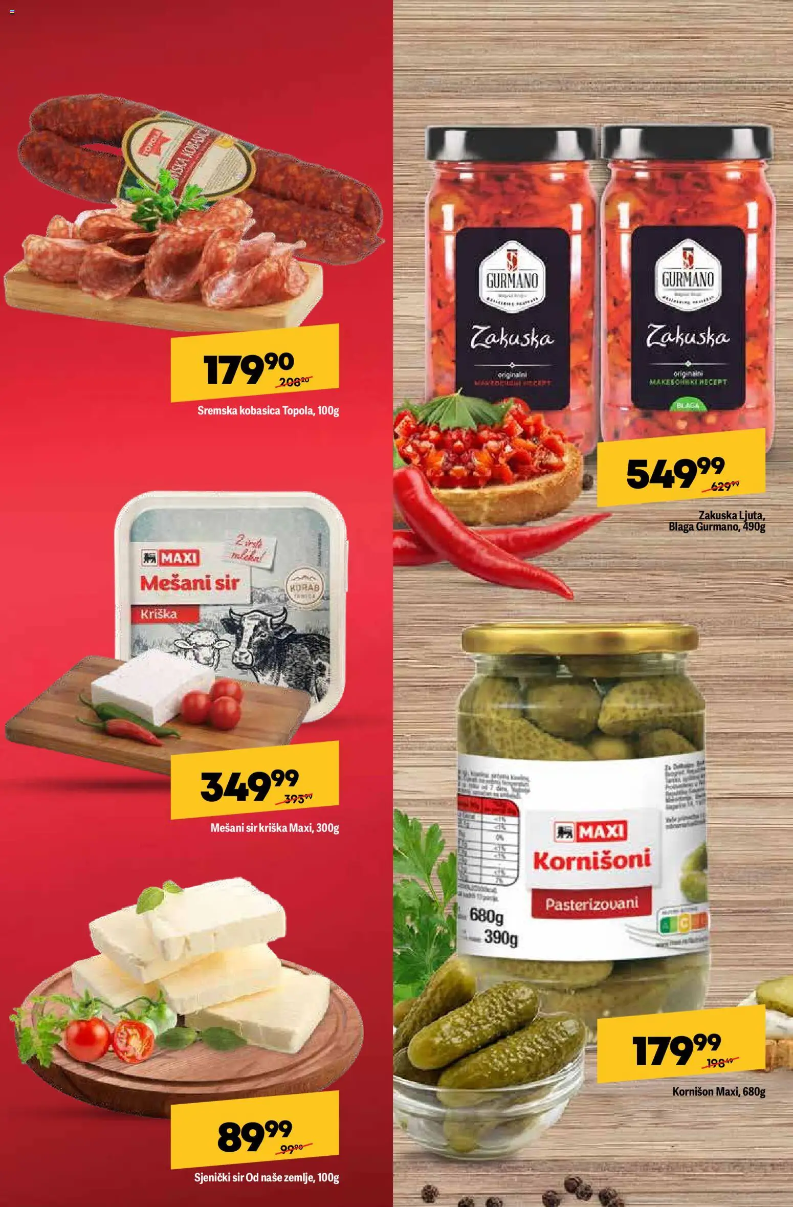 Maxi katalog - važi od 19.02.2026 | Strana: 3 | Proizvode: Kornišoni, Sjenički sir, Sir, Kobasica