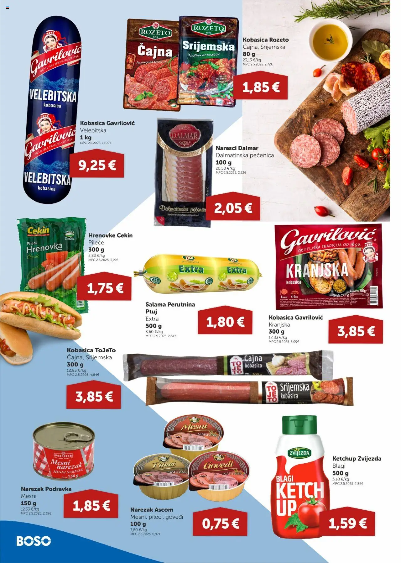 Boso katalog | vrijedi od 11.09.2025 | Stranica: 4 | Proizvodi: Salama, Hrenovke, Kobasica, Perutnina Ptuj