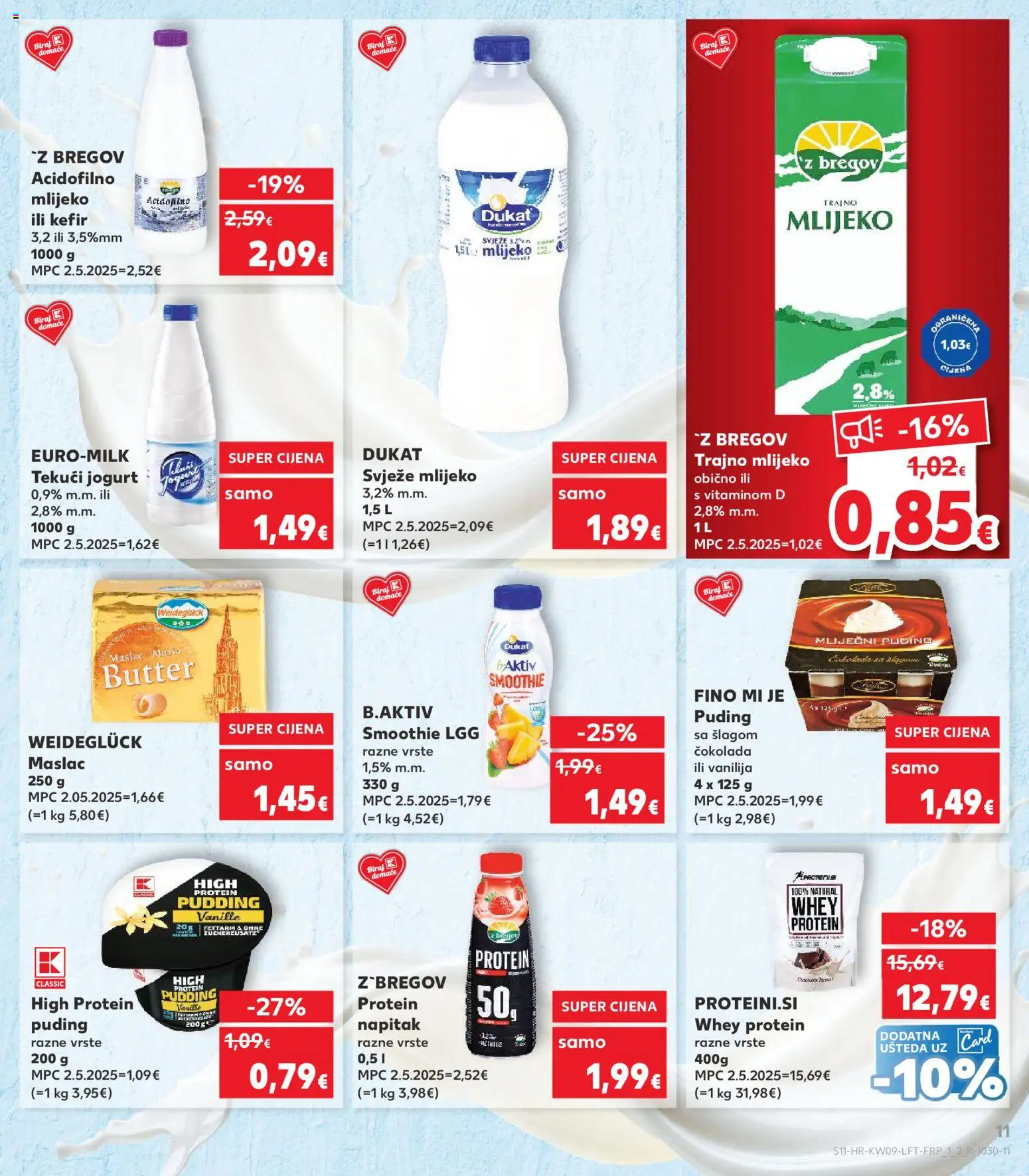 Kaufland katalog | vrijedi od 25.02.2026 | Stranica: 11 | Proizvodi: Protein puding, Maslac, Jogurt, Puding